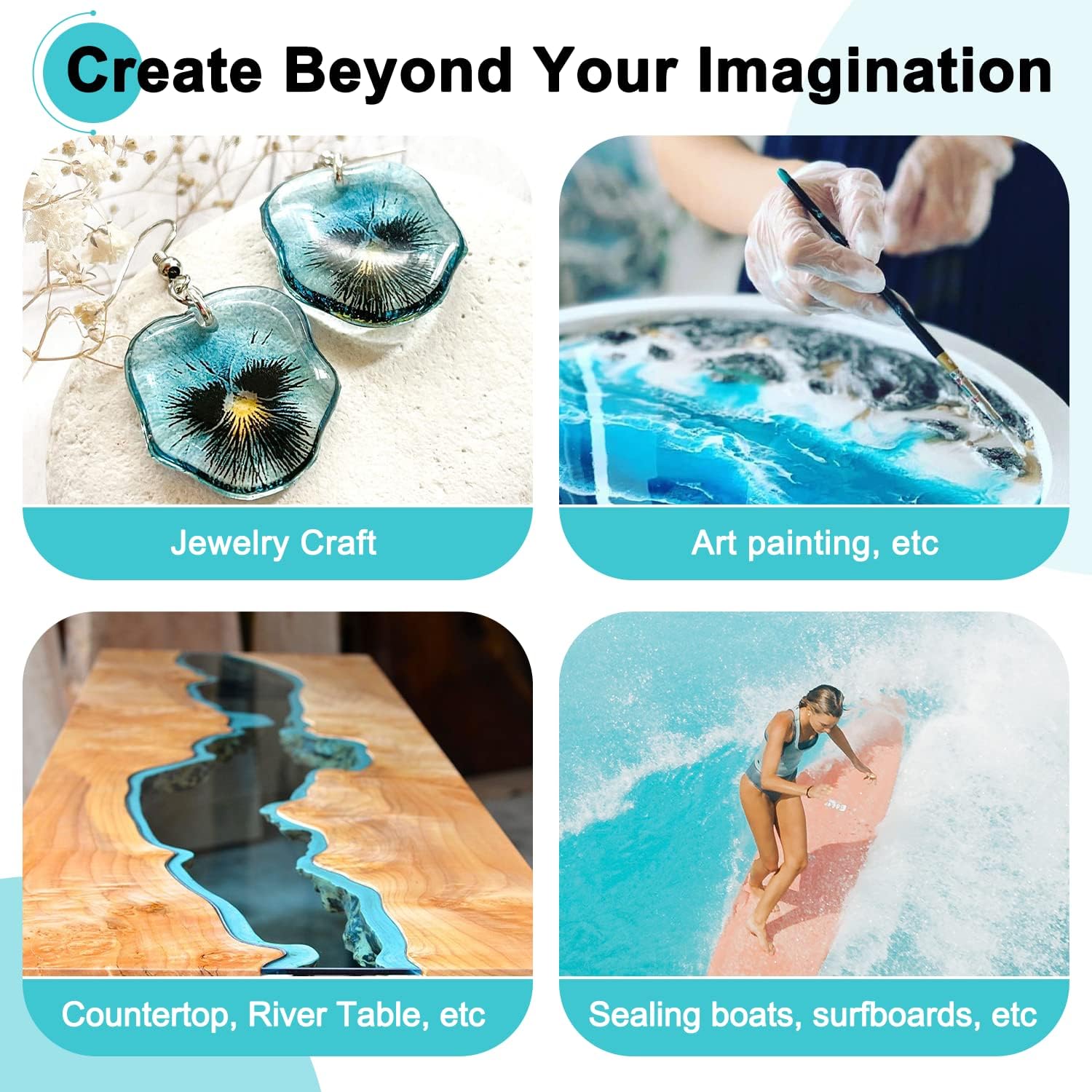 Thumbnail 6 de JDiction Epoxy Resin, Clear High Gloss 1 Gallon/128oz – Practical Choice for Crafts and Tabletops