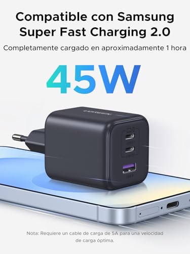 Thumbnail 1 de UGREEN Zapix Cargador USB 2C+1A 45W GAN 🔌