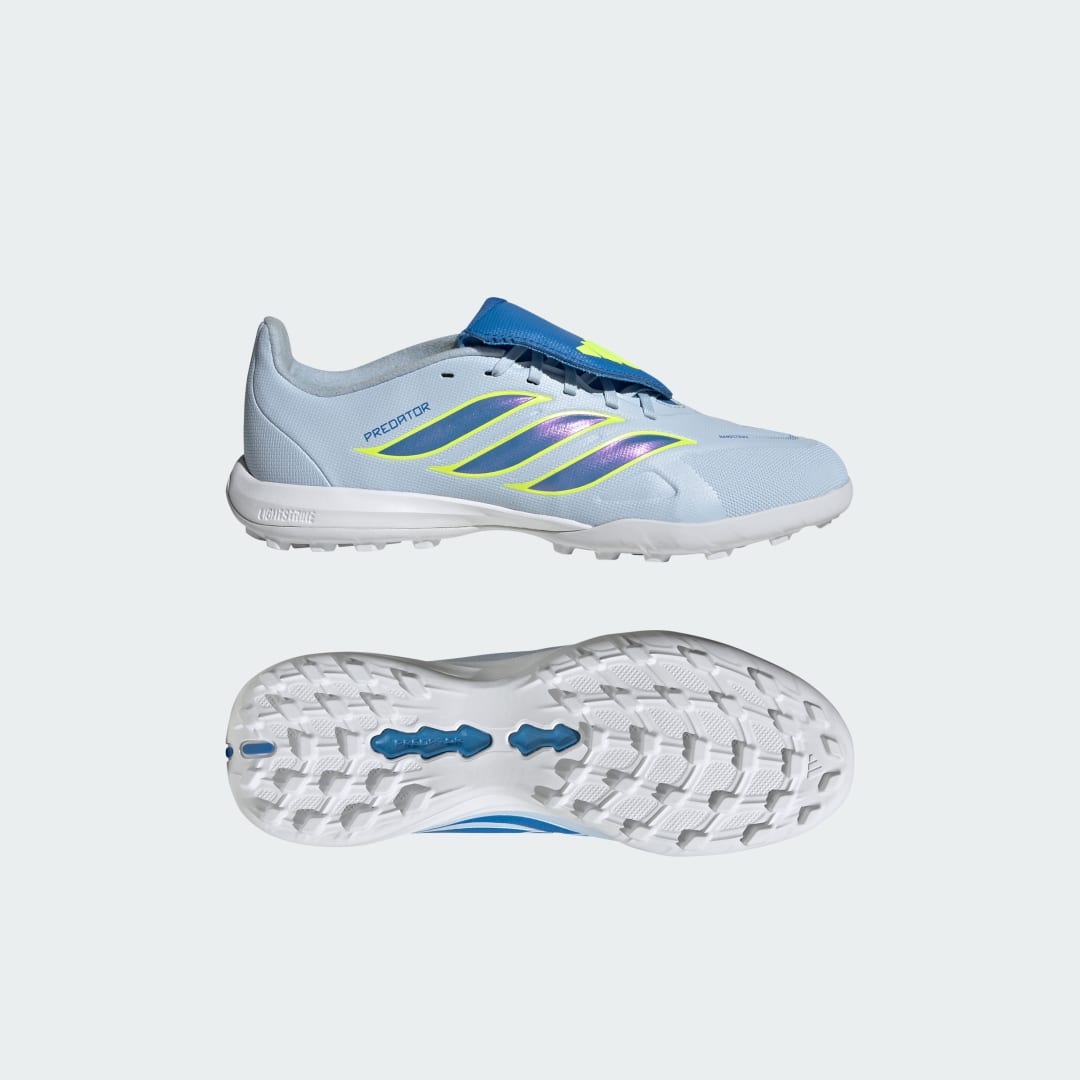 Detalle de Adidas Predator League: Zapatilla de fútbol de moqueta con lengüeta plegable para niños