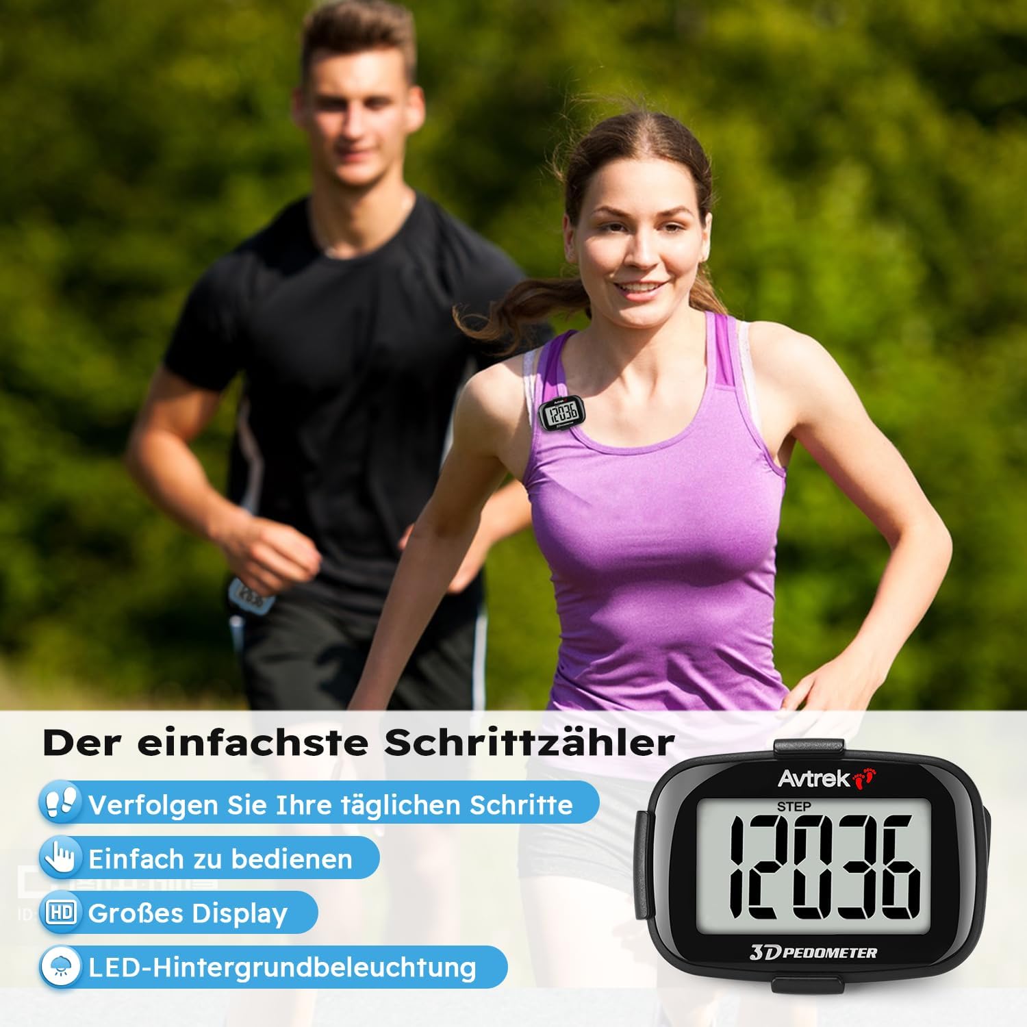 Thumbnail 1 de AVTREK Präziser 3D-Schrittzähler 1 Jahr