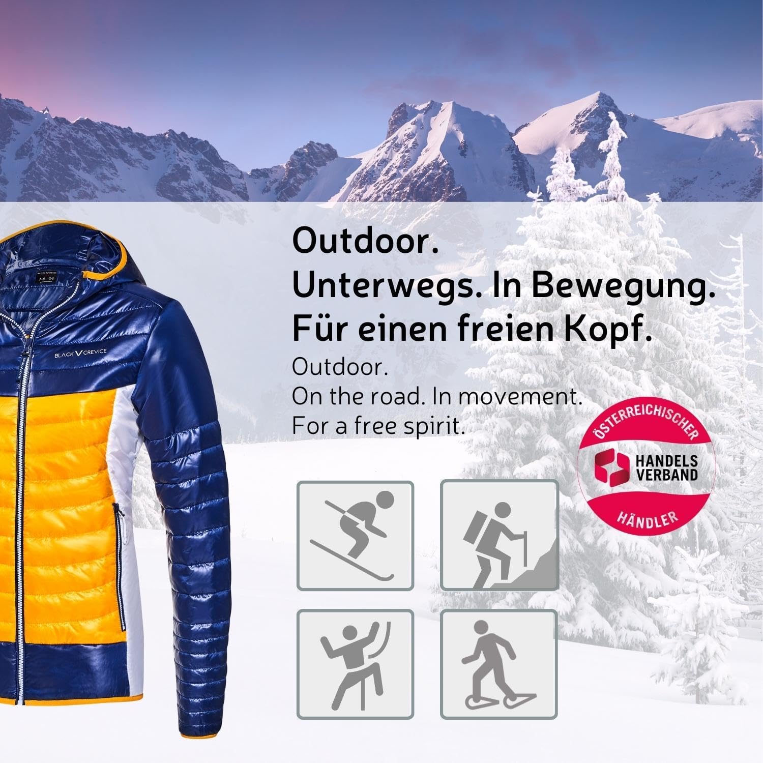 Detalle de Black Crevice: Giacca isolante da donna, leggera, idrorepellente e antivento per outdoor