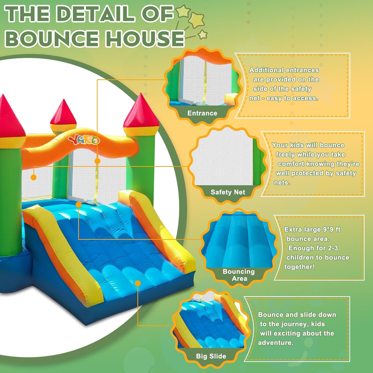 Thumbnail 3 de YARD Bounce House with Slide — 12x9x8 ft Inflatable Bouncer for Kids