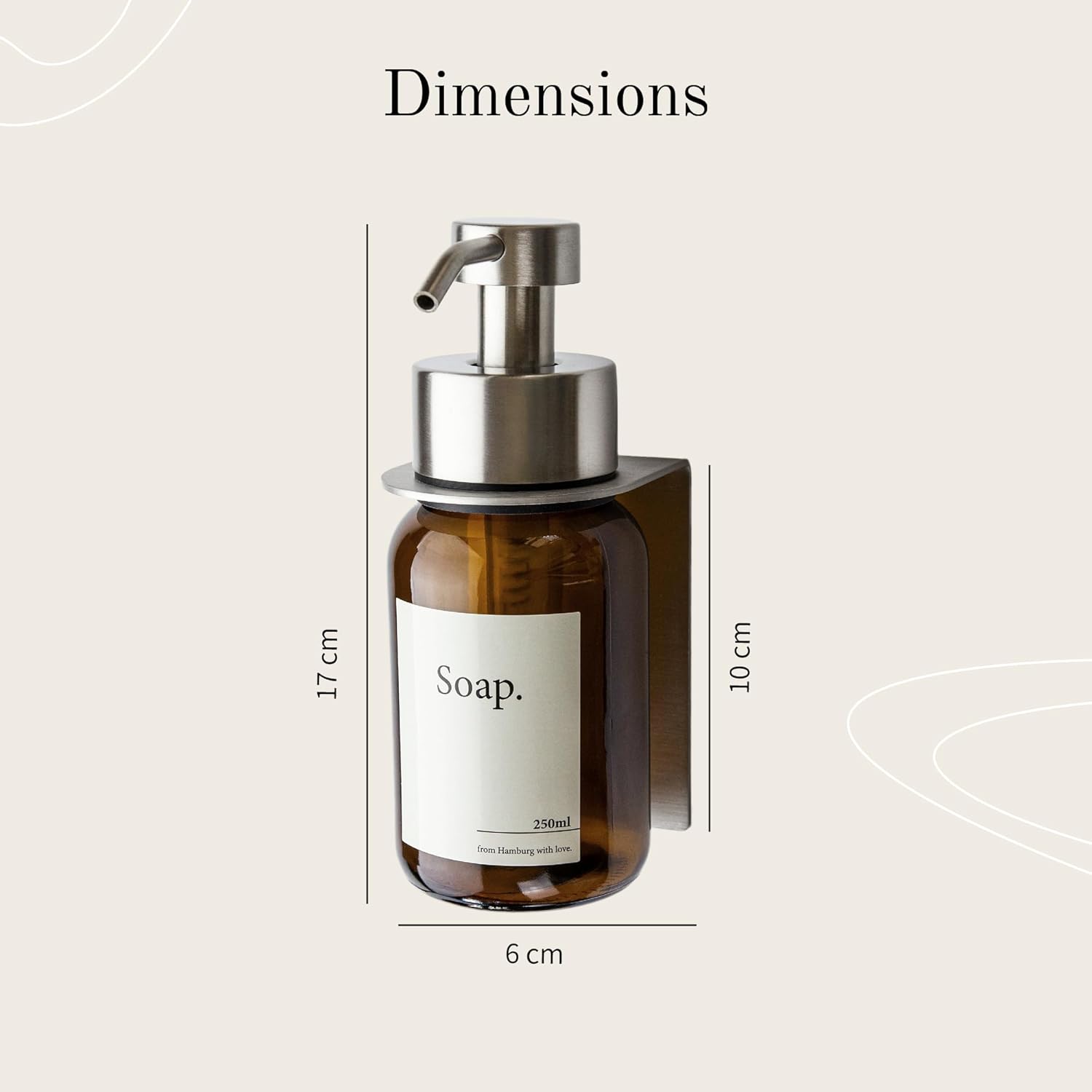 Thumbnail 6 de Designfactory Hamburg Glass Soap Dispenser | Wall-Mounted, Durable Glass & Stainless Steel