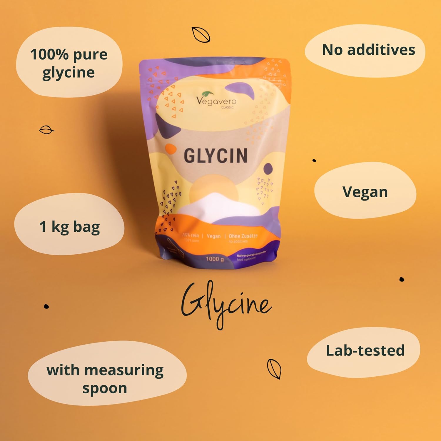 Detalle 2 de Vegavero Pure Glycine Powder 1 kg โ glycine supplement ๐ฝ