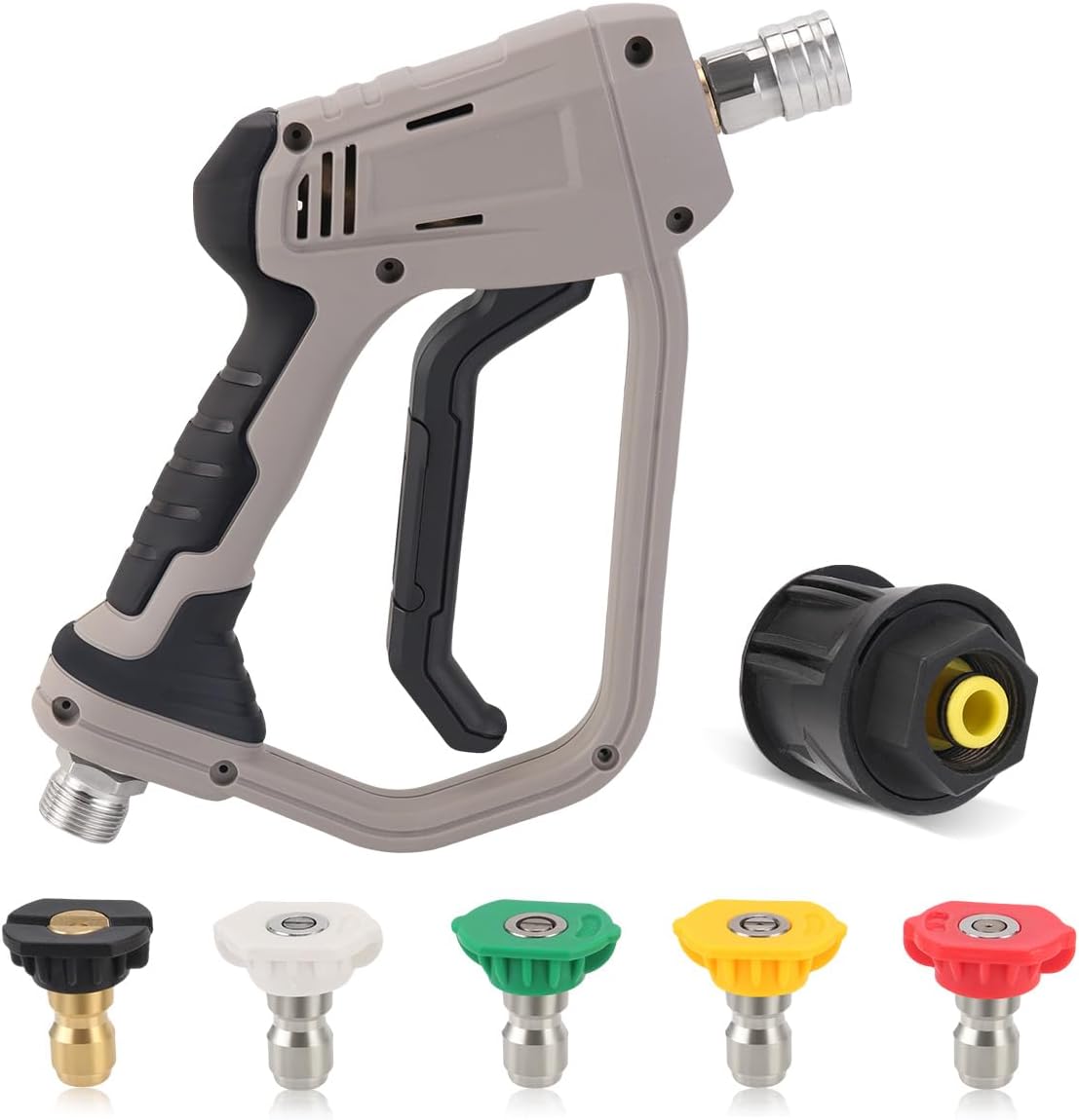 Yuirshion High Pressure Washer Gun with 5 Nozzle Tips (up to 4350 PSI) for Car Cleaning