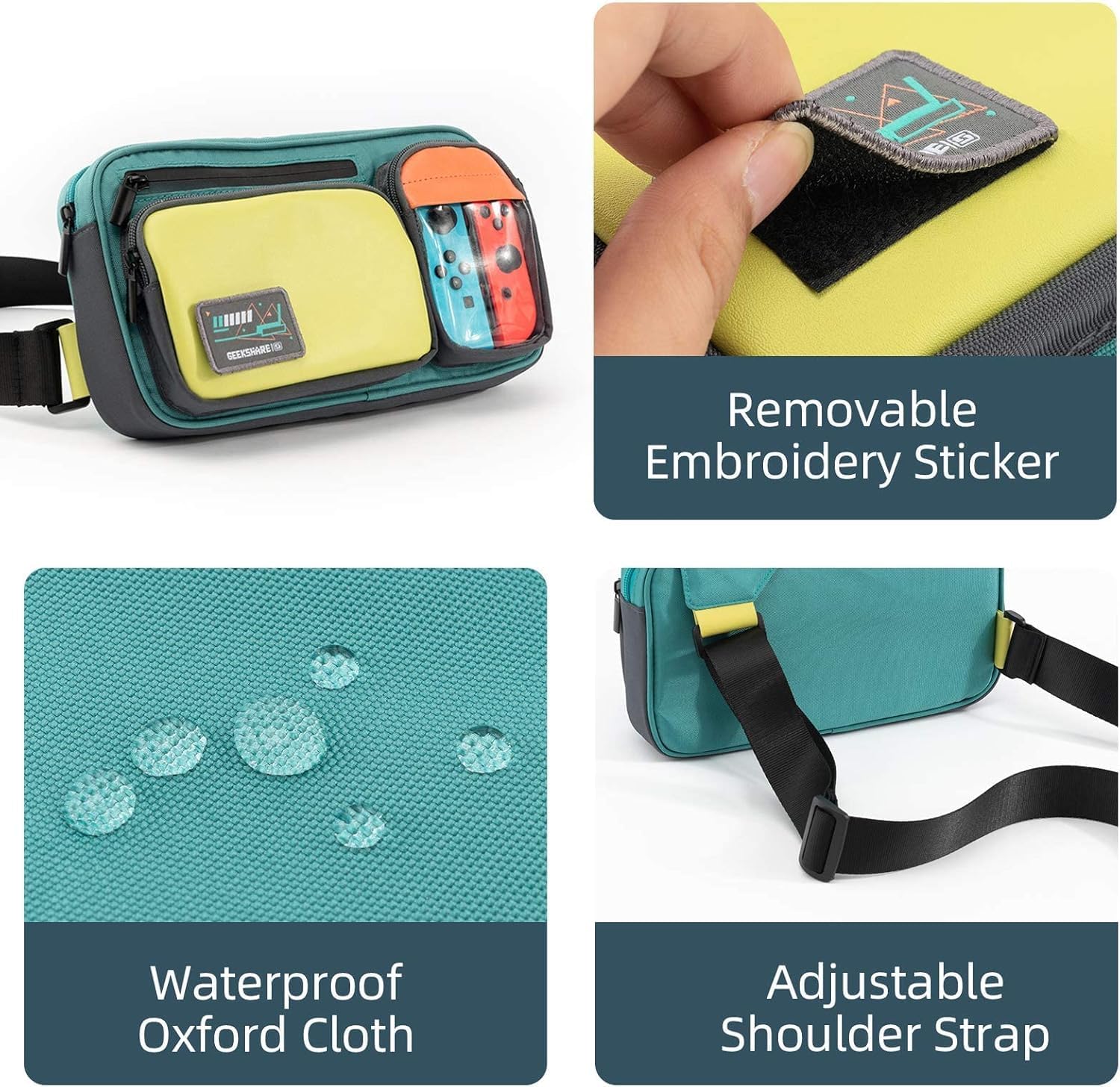 Thumbnail 4 de GeekShare Large Capacity Multifunctional Switch Travel Carrying Case (Laser Messenger Bag) for Nintendo Switch / Switch OLED
