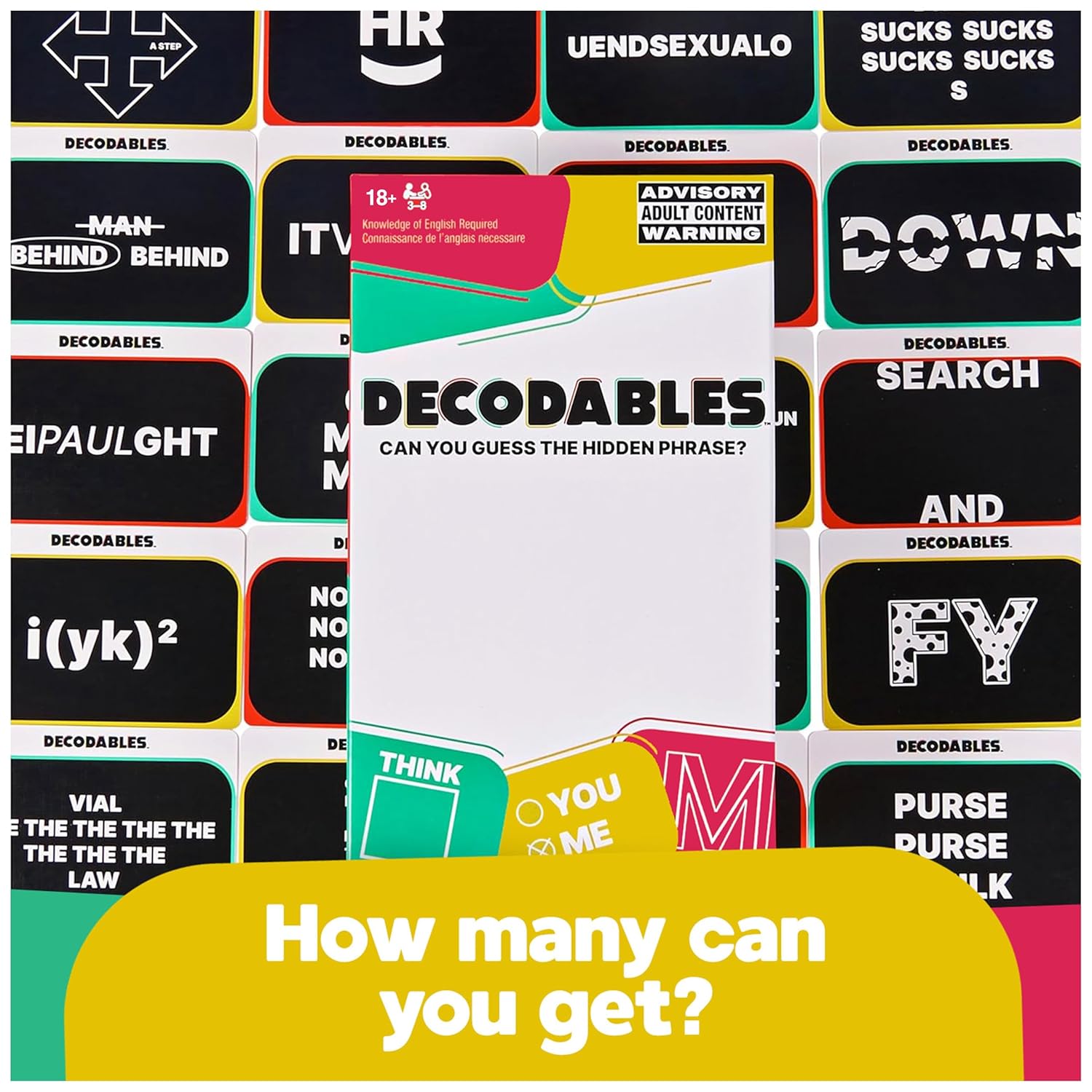 Thumbnail 4 de Spin Master Games Decodables „A Hysterical Adult Party Game“ – Kartenspiel mit verstecktem Satz ab 17 Jahren