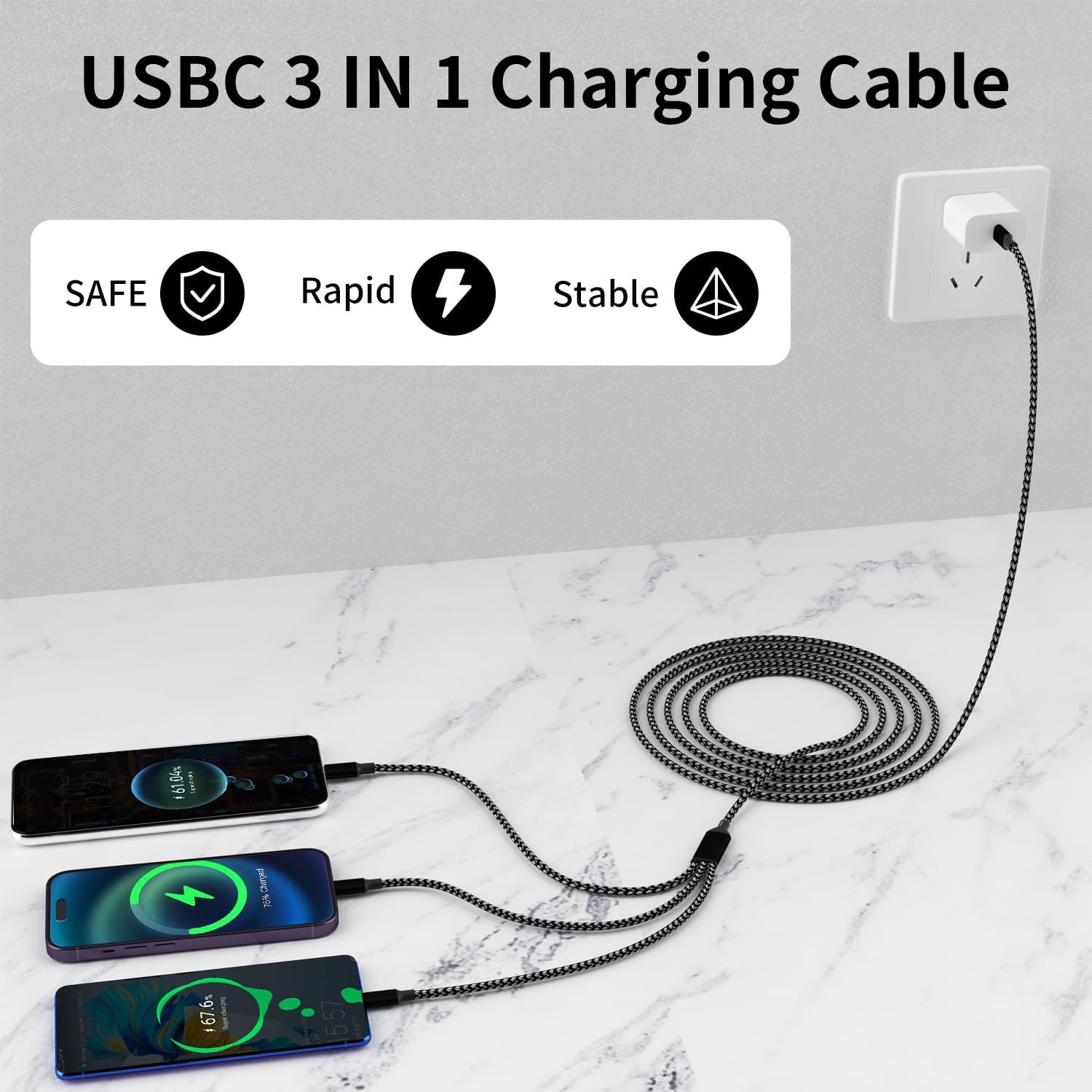 Detalle 2 de IDISON 3-in-1 Multi Charging Cable 4 ft