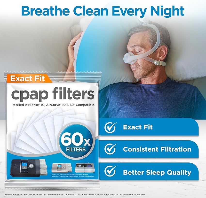 Thumbnail 5 de resplabs CPAP Filters 60 Pack for ResMed AirSense 10 💤