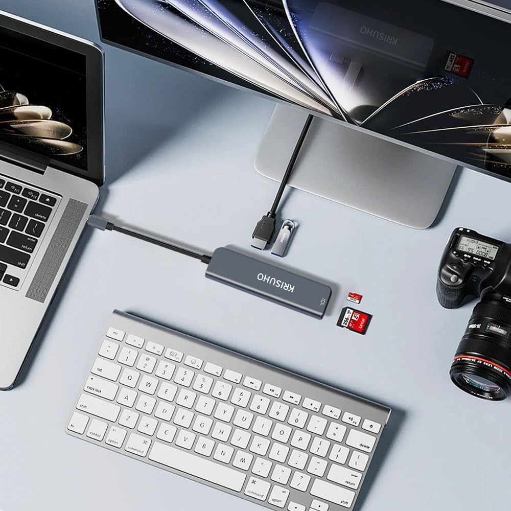 Detalle 1 de KRISUHO 6 in 1 USB C Hub with 60W PD