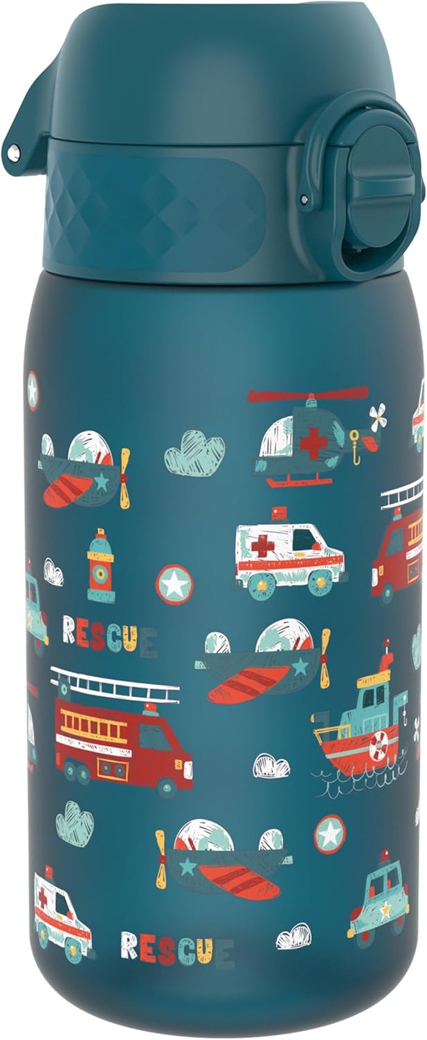 Detalle de Ion8 Small Water Bottle, Teal – Leak-Proof Kids’ Bottle with Flip Cover & Dishwasher Safe Design