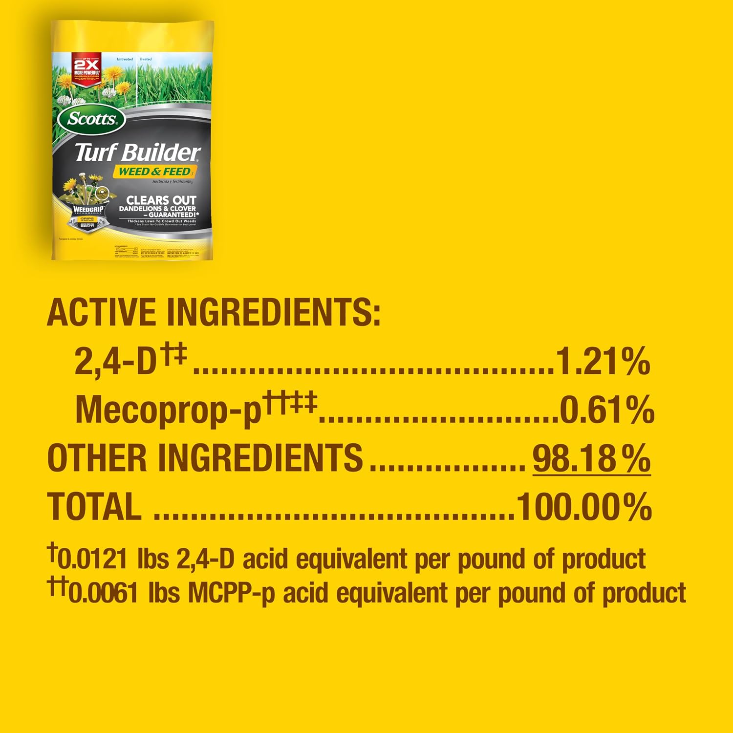 Detalle 2 de Scotts 25006A Turf Builder Weed & Feed3 Lawn Fertilizer, 5,000 sq. ft.