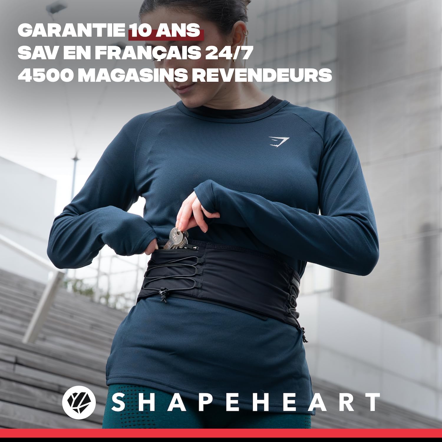 Thumbnail 6 de Shapeheart Ceinture de Sport Ajustable avec Rangement Intelligent et Système de Serrage Anti-Remontée