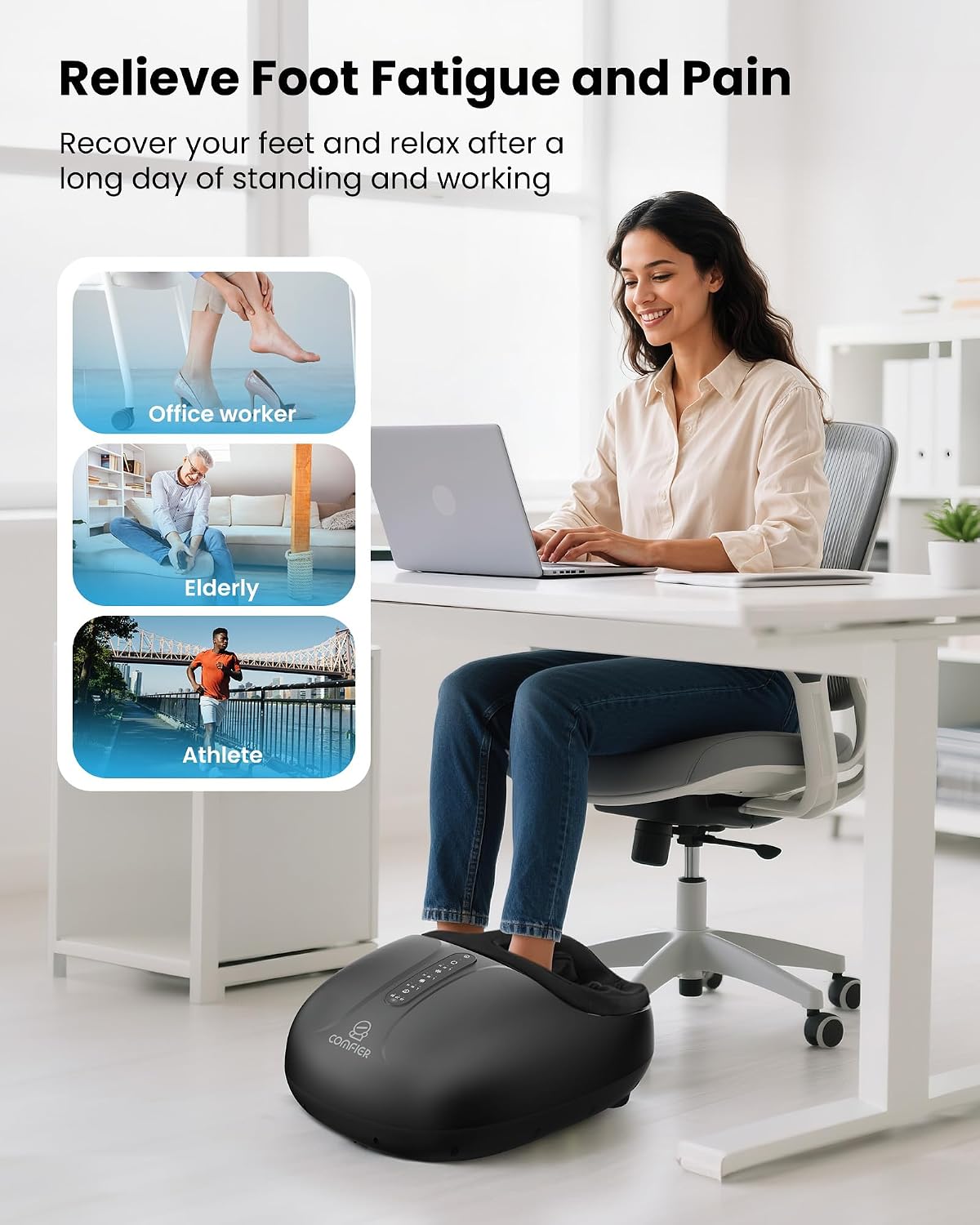 Detalle 1 de COMFIER Shiatsu Fußmassagegerät mit Wärme 46