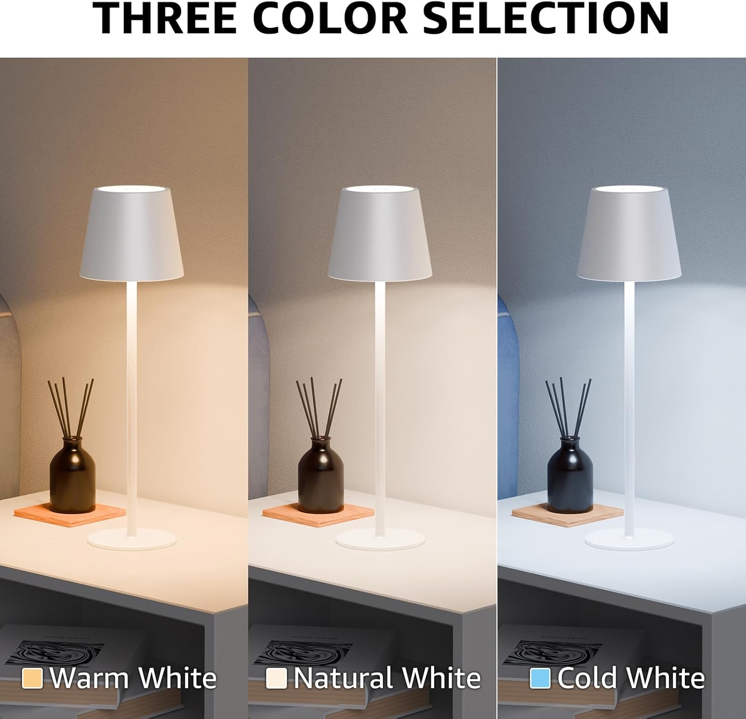 Thumbnail 4 de MALUX LED Tischlampe Kabellos 2er-Set: Touch-Dimmbar, 2700K–4000K, USB-C Aufladung, IP44 Outdoor-Wandellicht