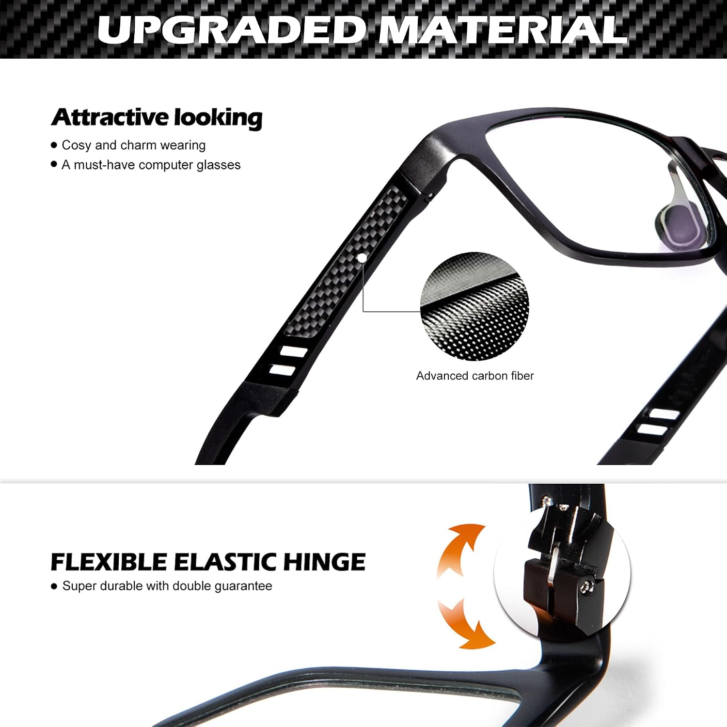 Detalle de ANYLUV Blue Light Blocking Glasses lightweight Al-Mg frame 👓