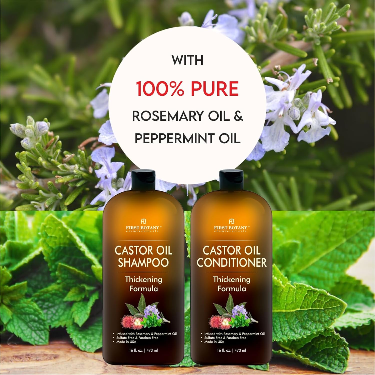 Detalle de Castor Oil Shampoo and Conditioner 16 oz