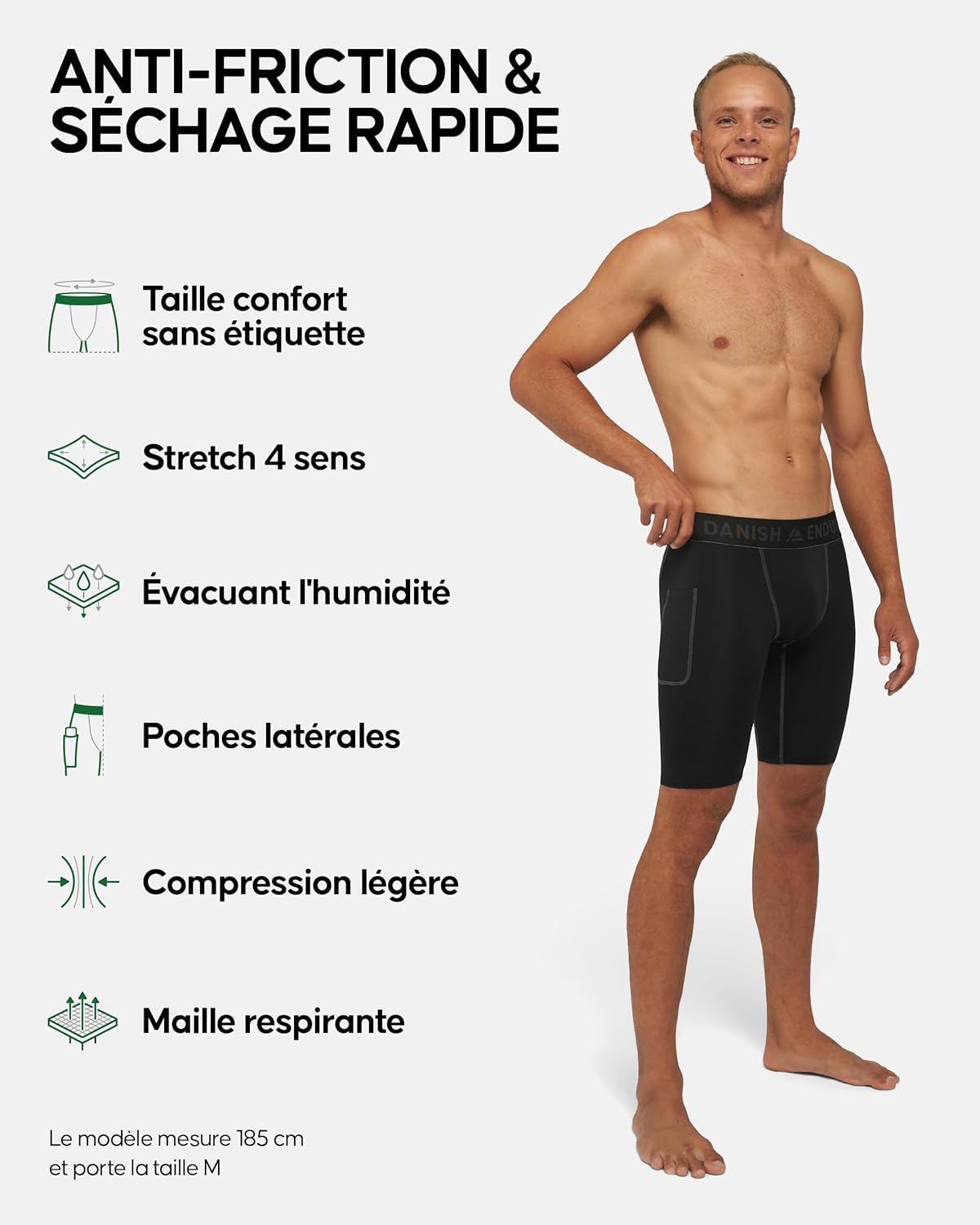 Detalle de Danish Endurance Shorts compression homme 2