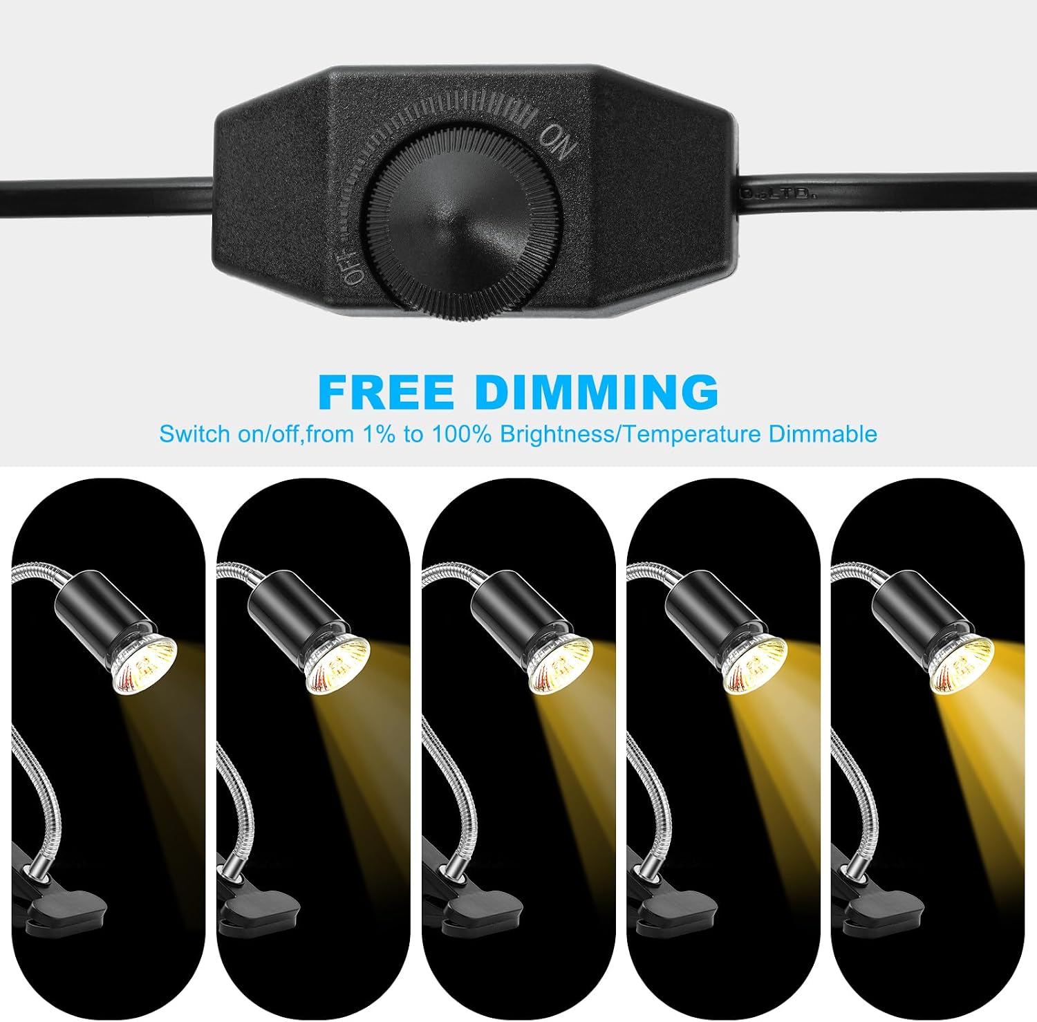 Thumbnail 5 de vsshe Lampe Reptiles Chauffante – Kit double ampoules E27 50W UVA/UVB avec bras rotatif 360° pour reptiles et plantes