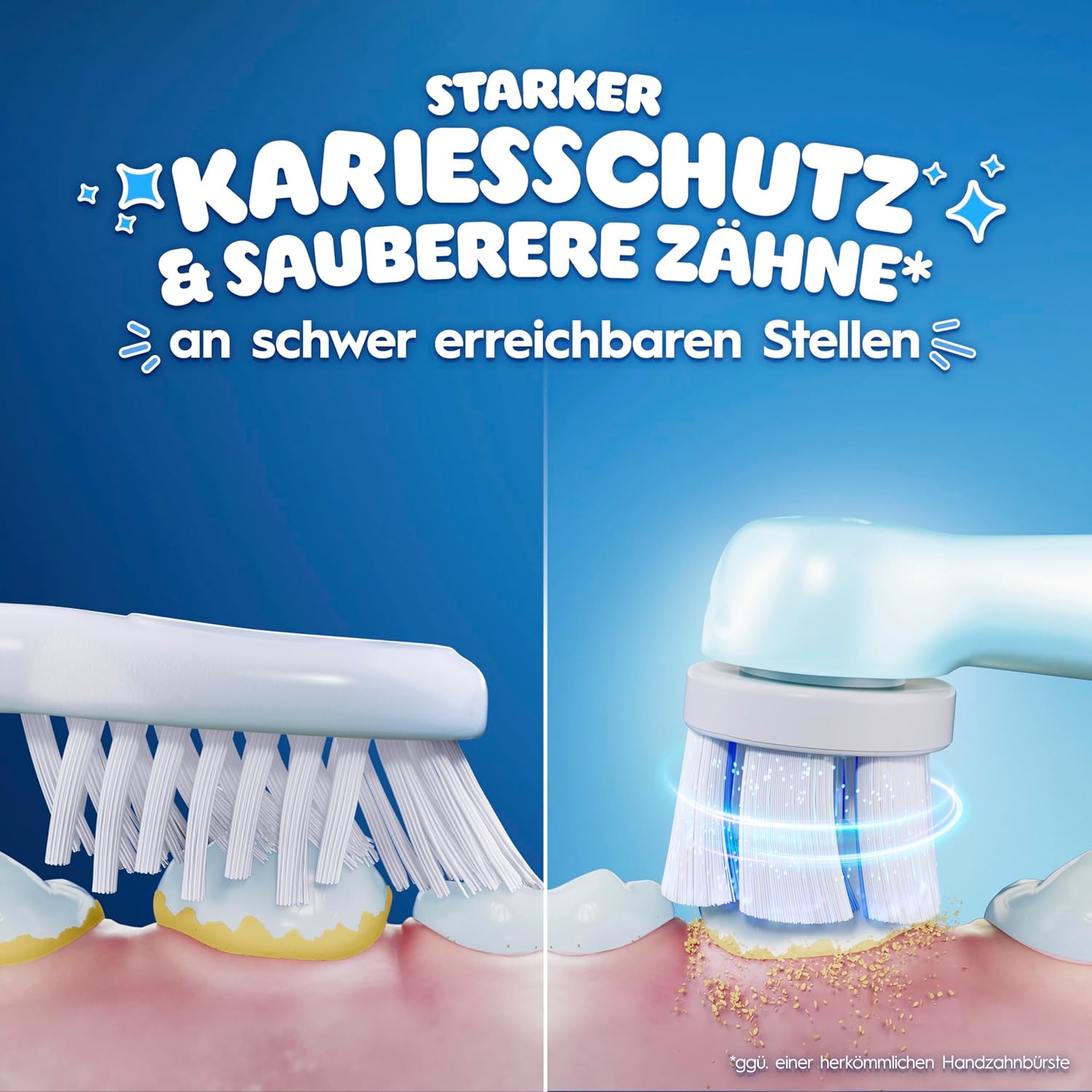 Detalle de Oral-B iO Kids 6+ Disney Stitch Aufsteckbürsten – 4er-Pack, sanft zu Zähnen und Zahnfleisch
