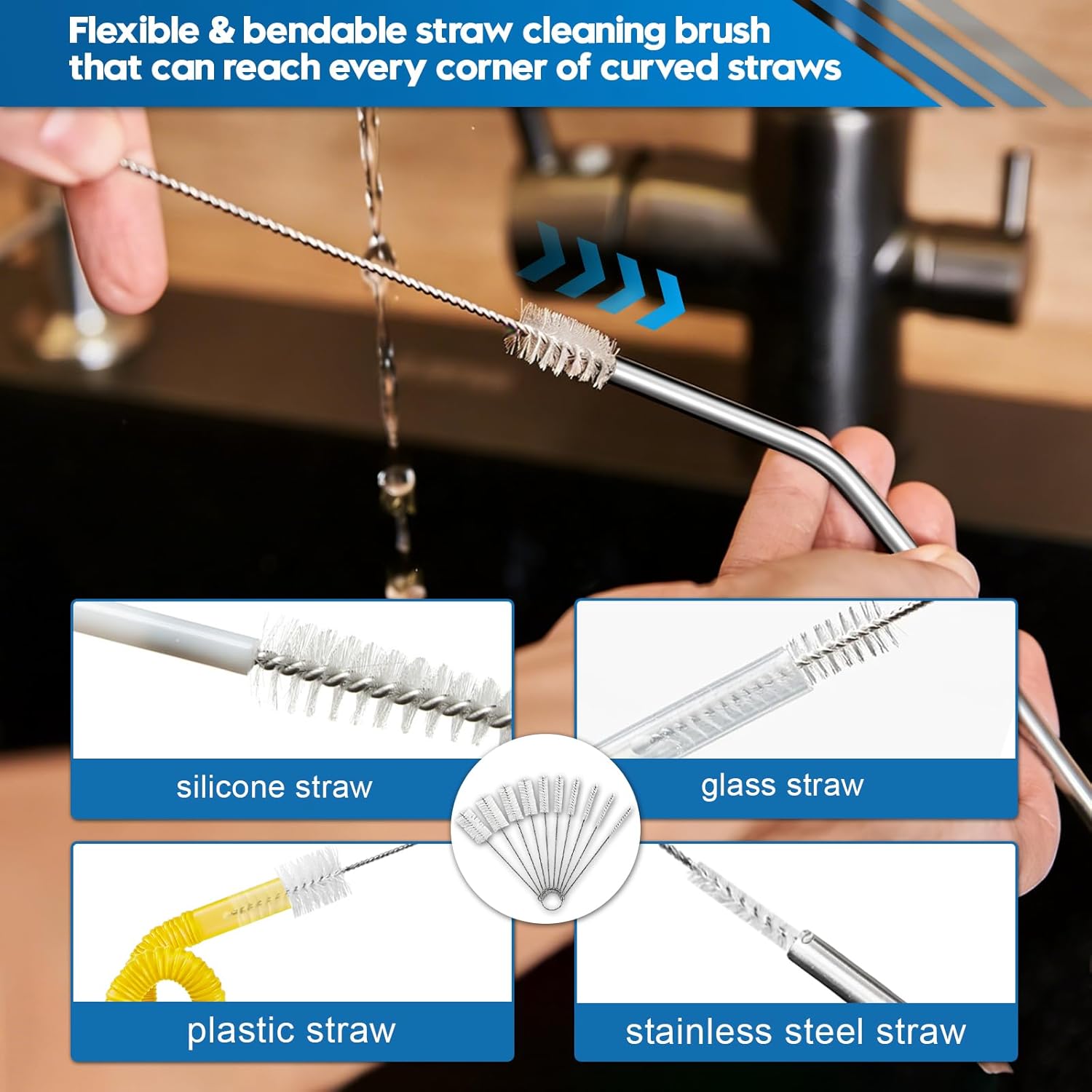 Thumbnail 6 de 14Pcs Bottle Brush Cleaner Set: Long Handle Brushes, Sponge Brush & 3-in-1 Go-To Kit