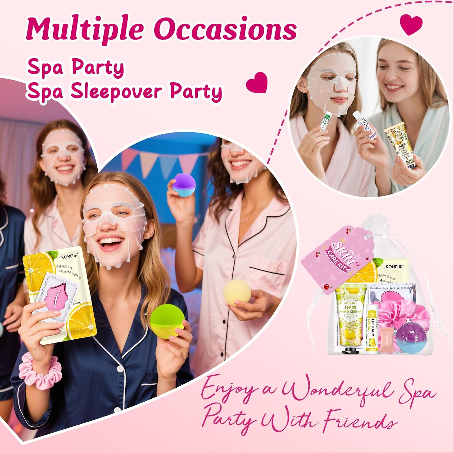 Thumbnail 2 de 60PCS Spa Party Supplies for Girls: Complete Sleepover Skincare Set