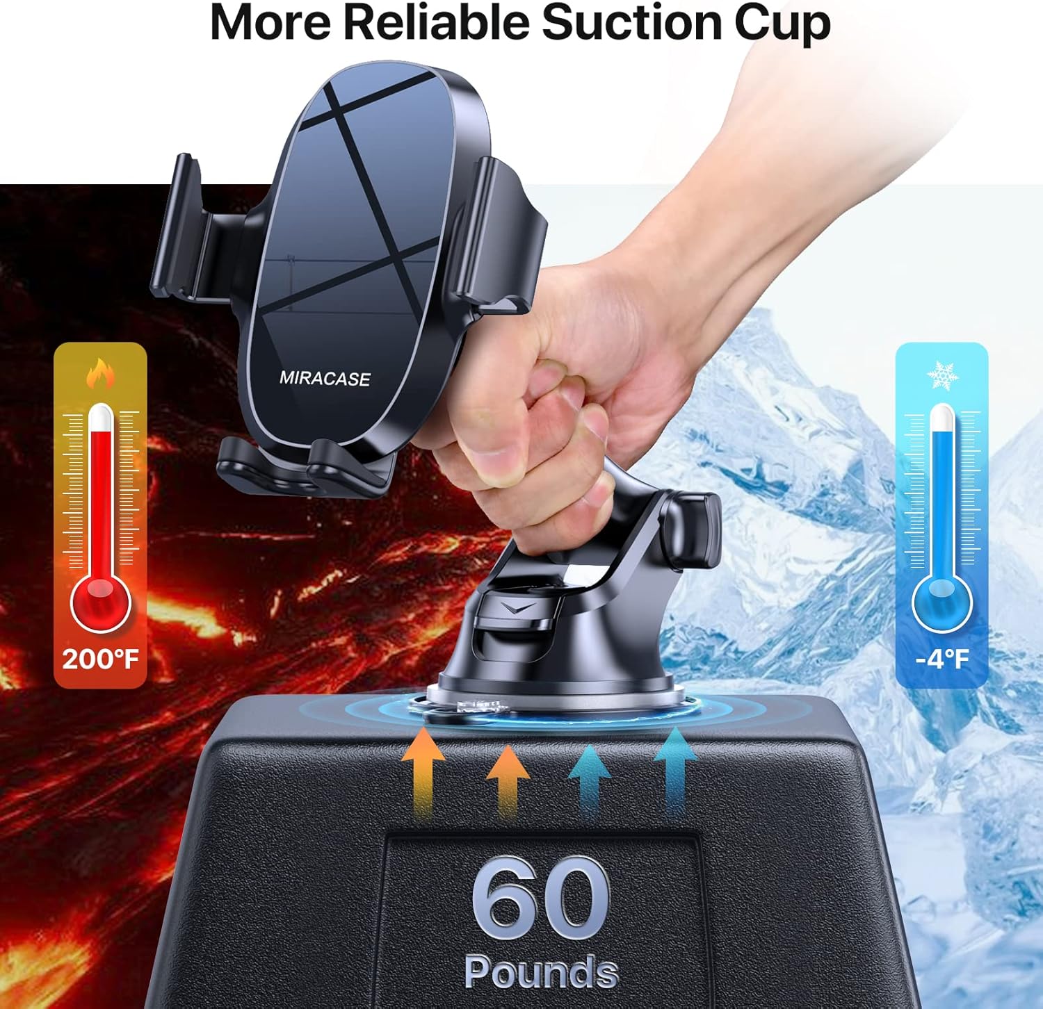 Detalle de Miracase 4-In-1 Car Phone Holder for Dashboard, Windscreen, Vent and Desk