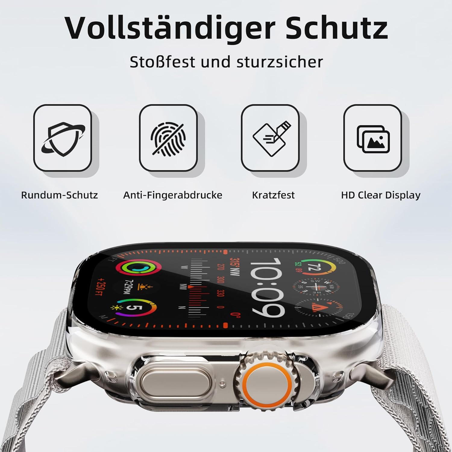 Thumbnail 2 de LINTEKER Hülle mit Displayschutz für Apple Watch Ultra 49 mm (Ultra 3/Ultra 2) – 2er Set