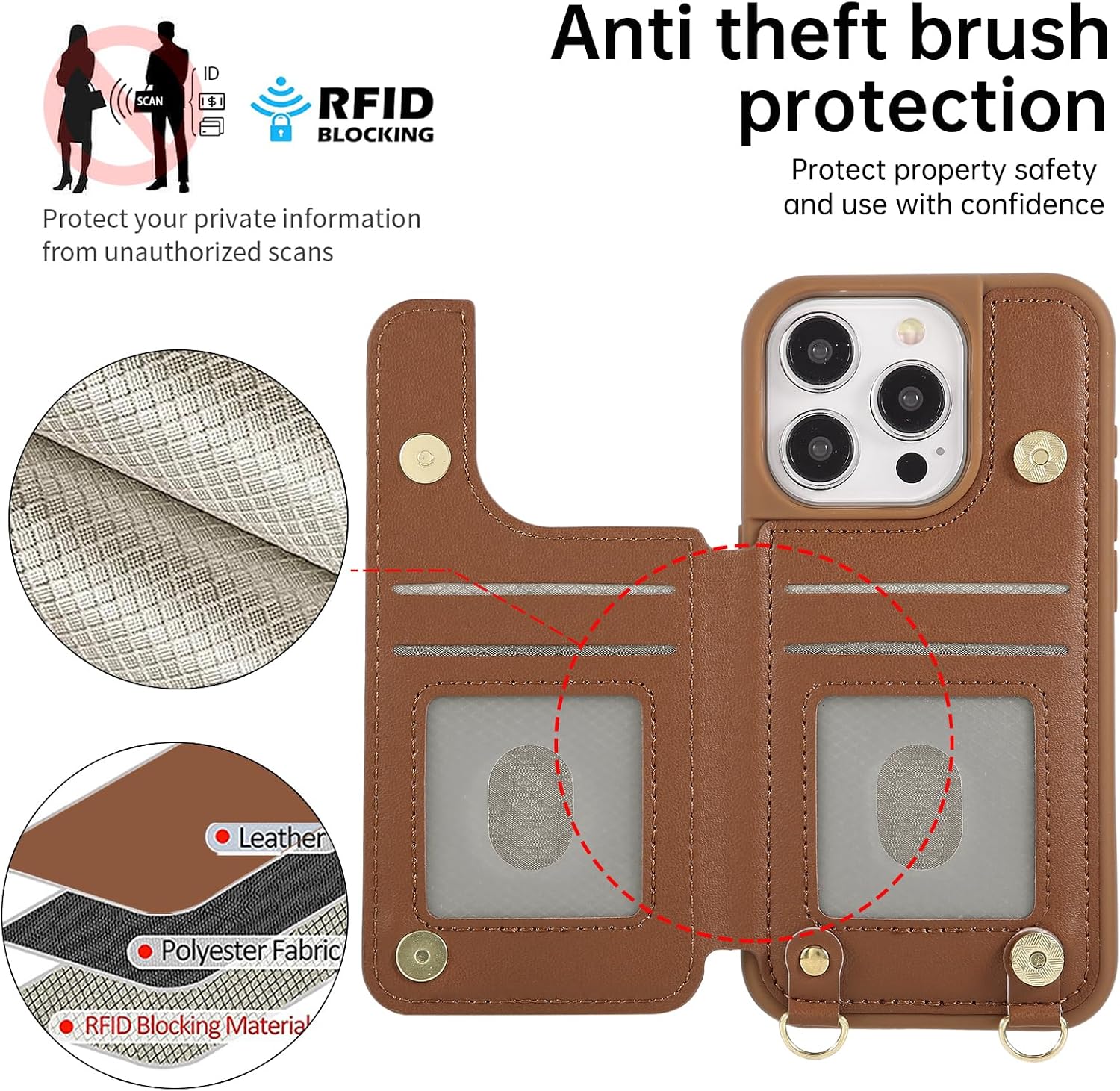 Thumbnail 5 de Jcxtrombulous iPhone 12 wallet case with RFID and strap