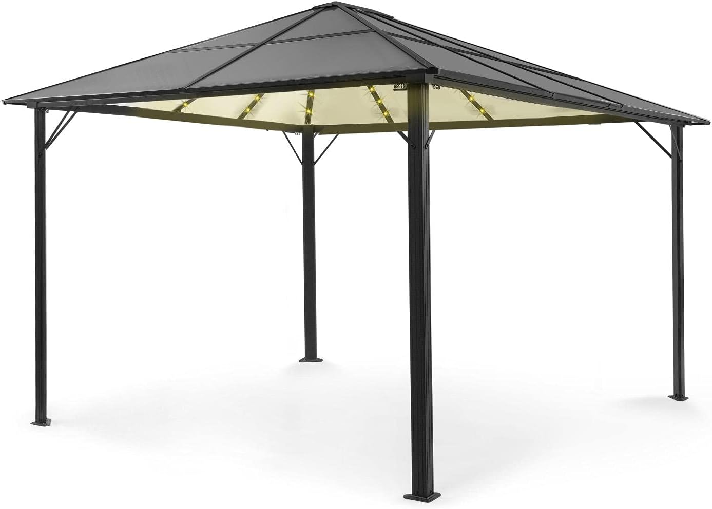 Detalle de blumfeldt Pantheon pergola 3 x 4 m met polycarbonaat dak en dimbare ledverlichting