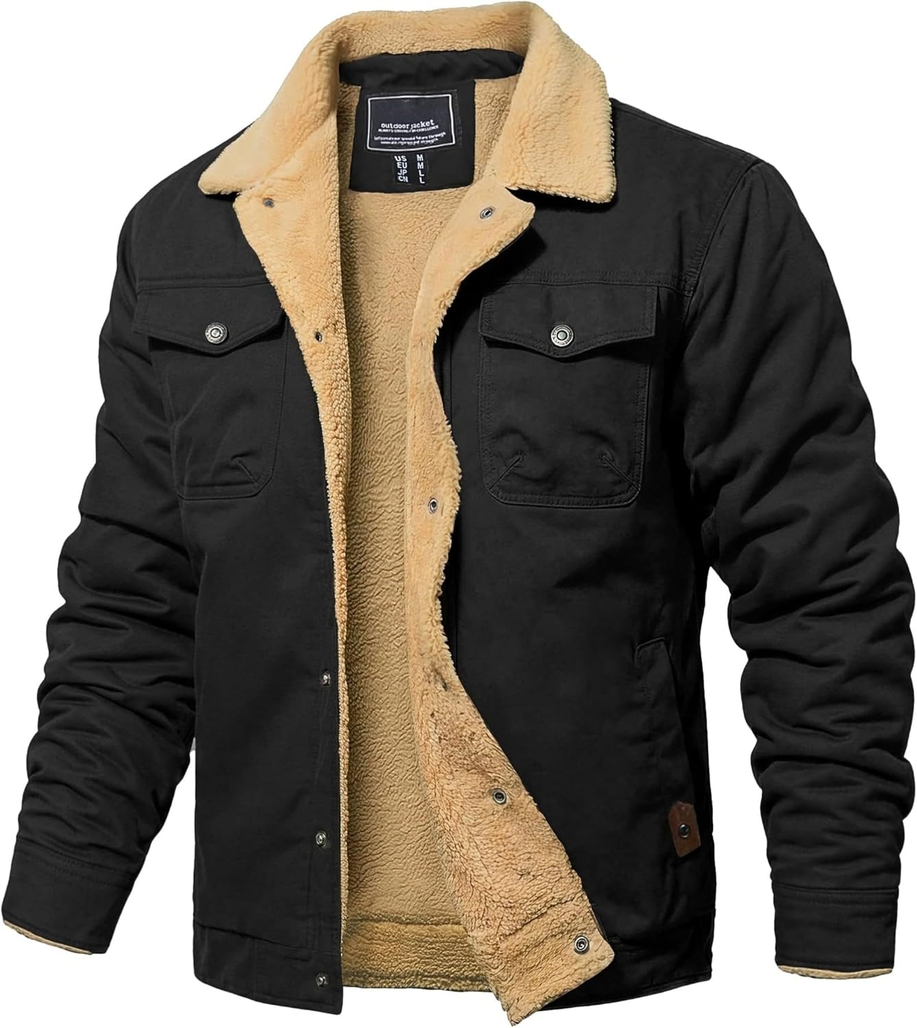 Detalle de MAGNIVIT MT-378 Men's Cotton Sherpa-Lined Winter Jacket, 5 Pockets