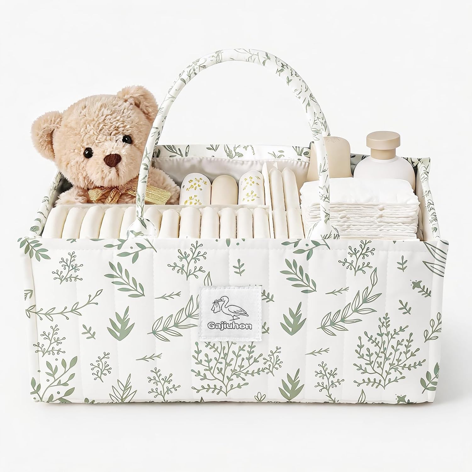 Detalle de Gajiuhon Diaper Caddy Organizer, Sage Sprigs