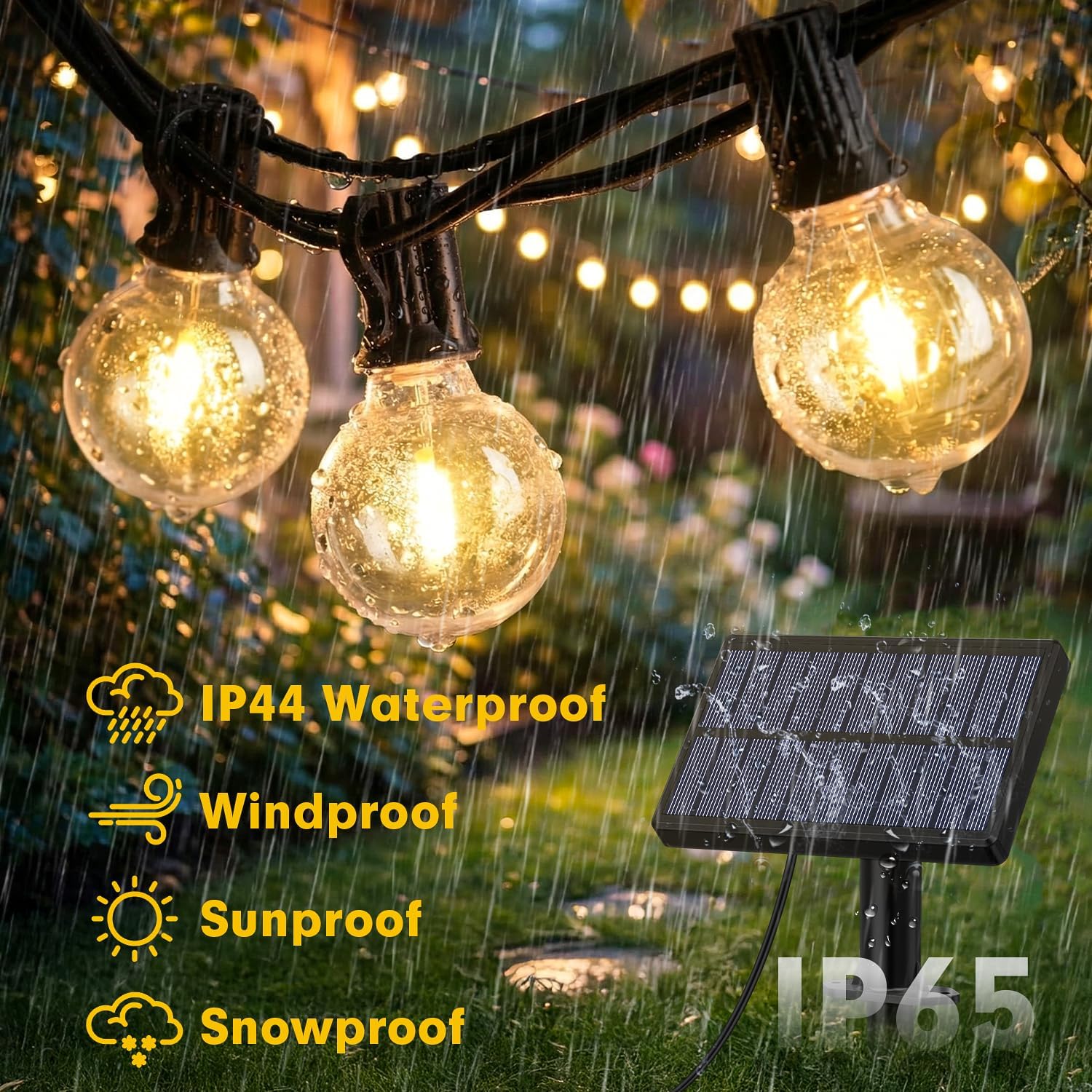 Thumbnail 4 de Warlisou Solar String Lights 45.9ft Outdoor