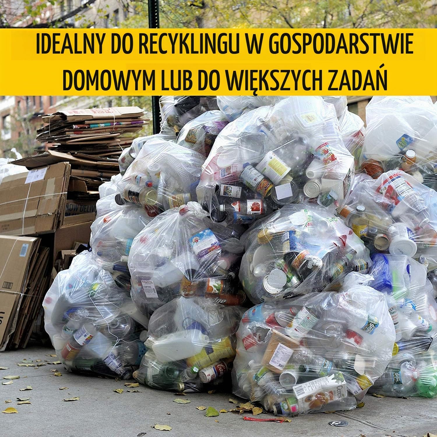 Detalle 2 de Aluf Plastics CSR – przezroczyste worki na śmieci 85 l, 100 szt., 86 × 99 cm