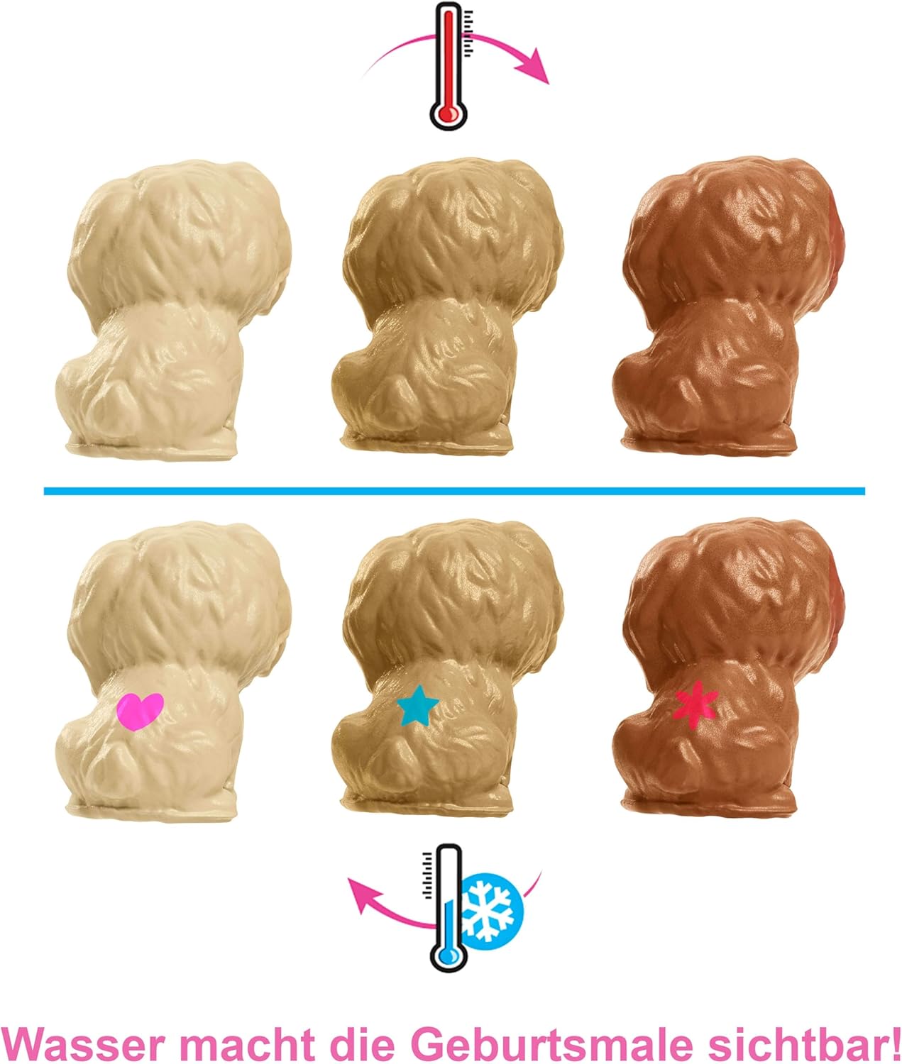 Detalle 2 de Barbie Newborn Pups Playset – Puppe mit Blonden Haaren, 3 Welpen, über 10 Accessoires