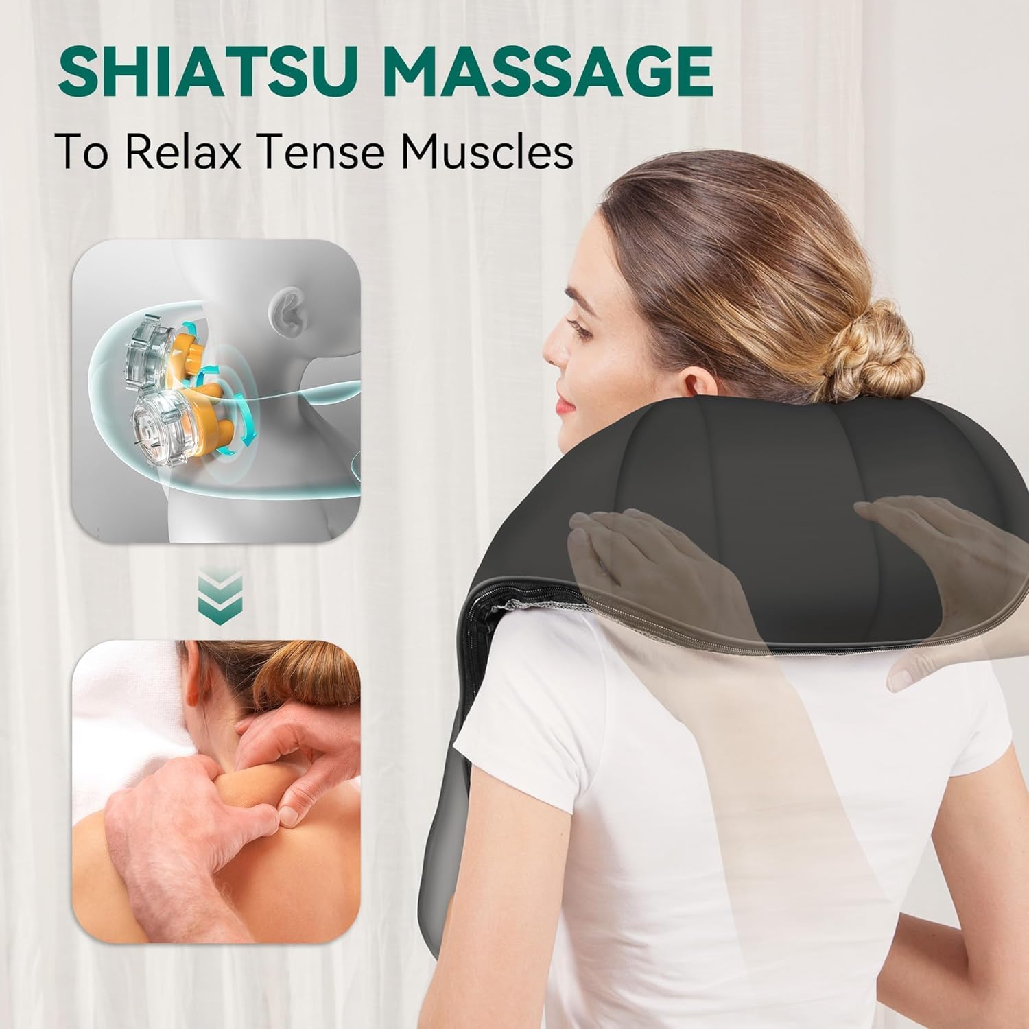 Detalle 2 de Snailax Cordless Shiatsu Neck Massager