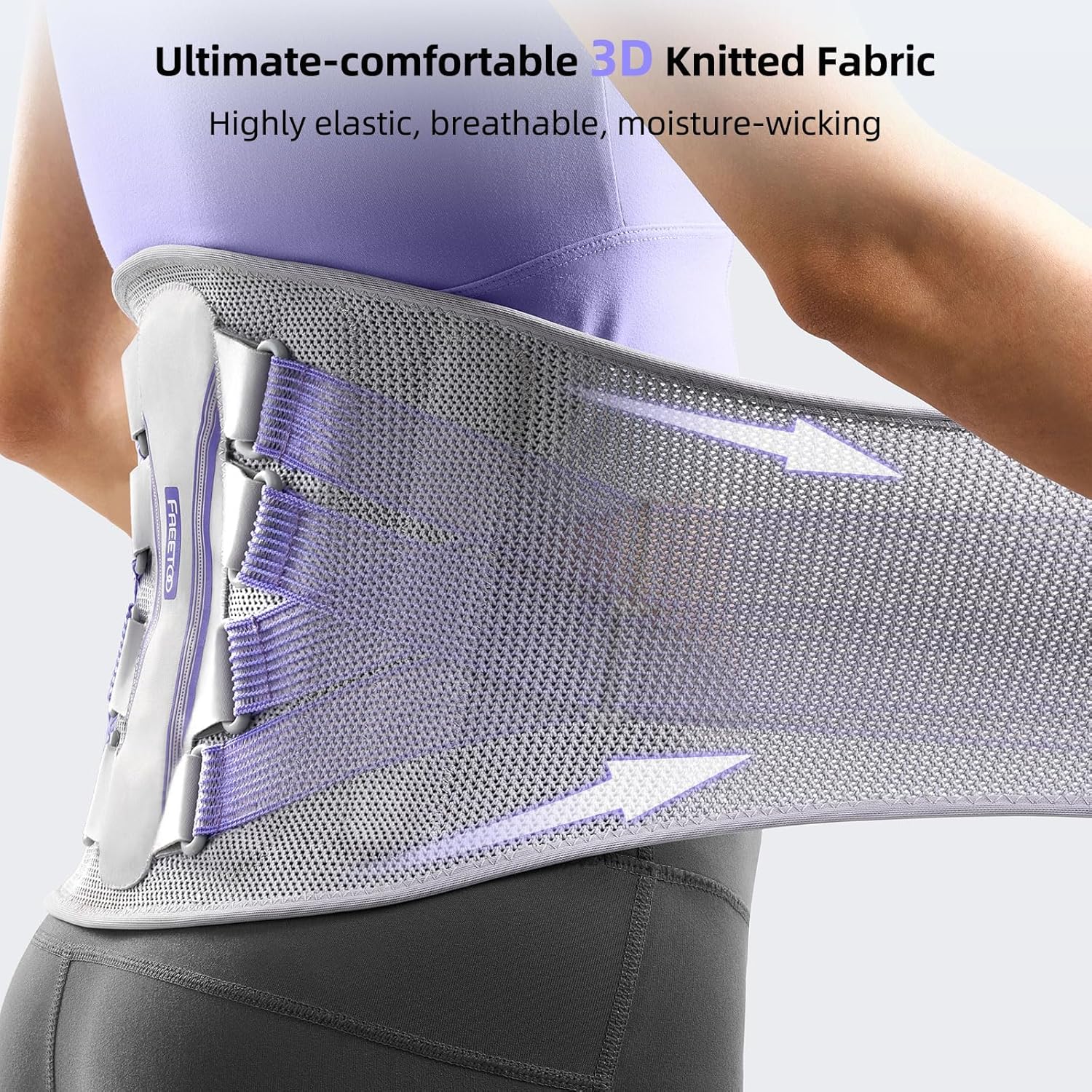Thumbnail 3 de FREETOO Lumbar Back Brace for Lower Back Pain