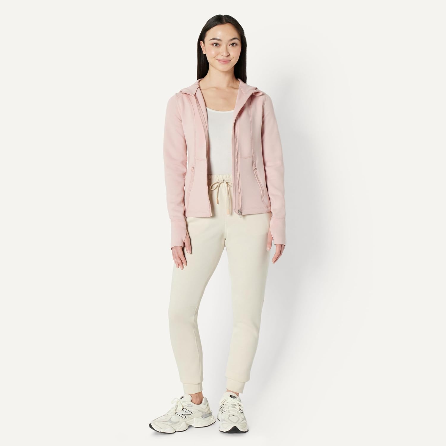 Detalle 1 de Amazon Essentials Women's Fitted Active Sweat Zip Jacket with Hood