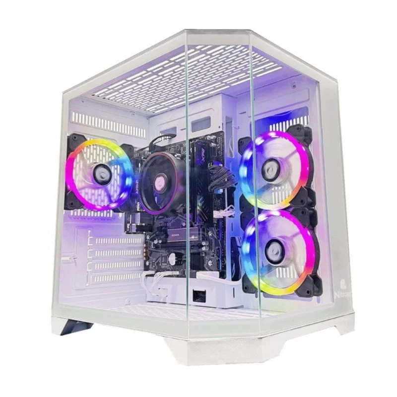 Thumbnail 3 de Nitropc Pack Bronze: PC sobremesa Ryzen 5 5655G, 16 GB, 1 TB NVMe, monitor 24'' y periféricos (WiFi, Windows 11) en blanco