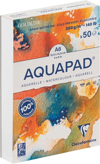 Detalle de Clairefontaine Goldline Aquapad Aquarelle 70 hojas 🎨