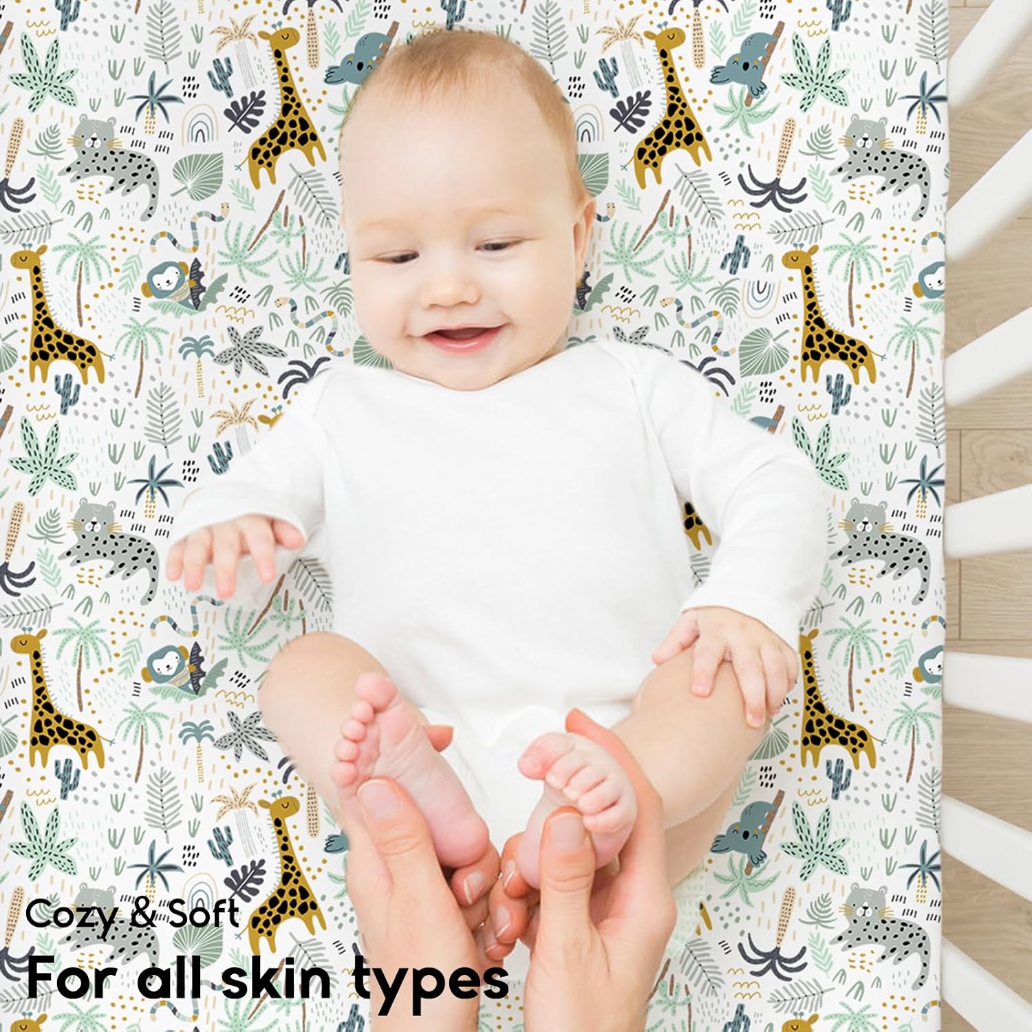 Thumbnail 4 de Yoofoss Cot Sheets 120 x 60 cm fitted Ultra Soft cot sheets