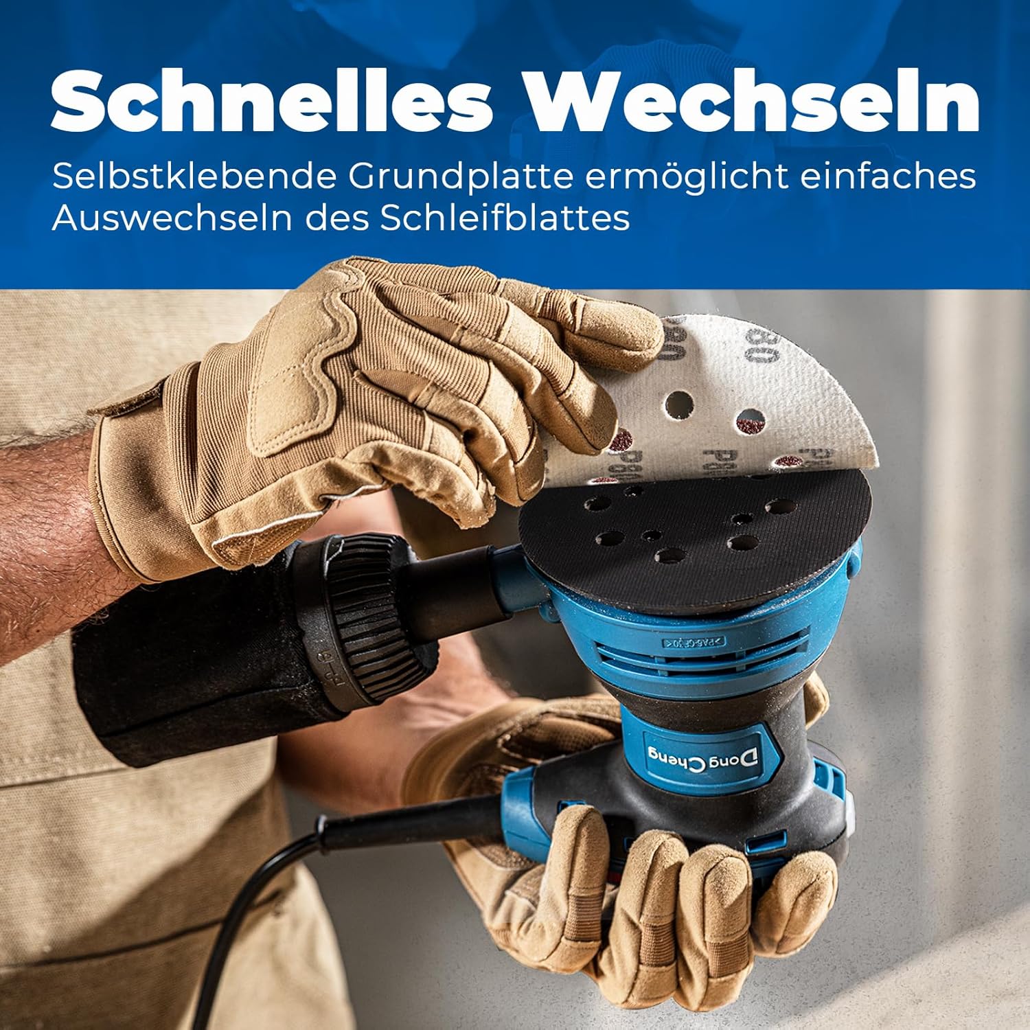 Thumbnail 4 de DongCheng Exzenterschleifer 300W (125 mm) mit 6 Geschwindigkeiten und Staubfangbehälter