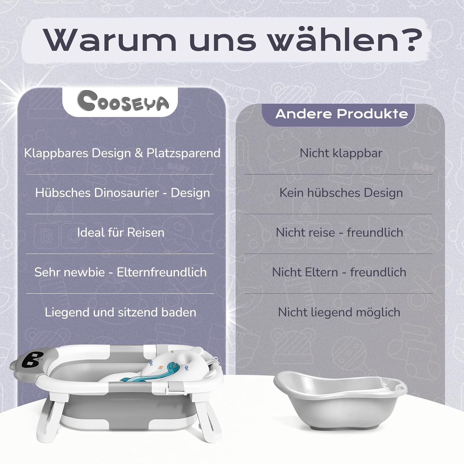 Thumbnail 6 de COOSEYA Baby Badewanne 0–18 Monate