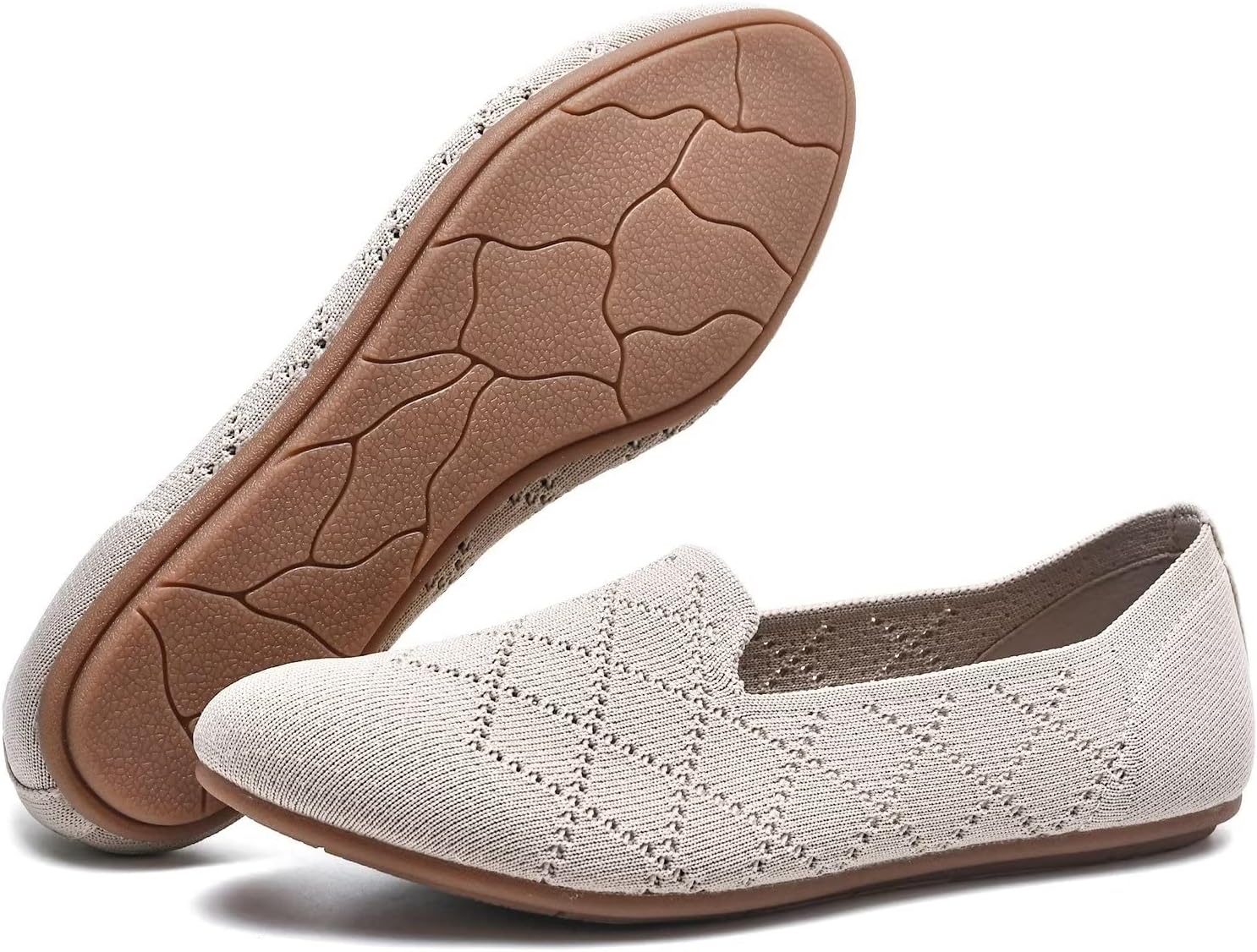 Thumbnail 6 de Puxowe Women's Ballet Flats Shoes – Slip-On Knit Dress Flats with Memory Foam Insole
