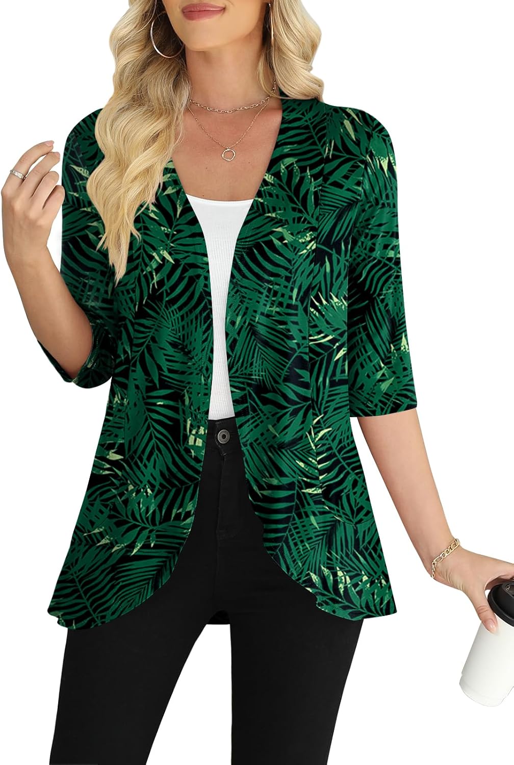 Thumbnail 4 de Yincro Women's Casual 3/4 Sleeve Lightweight Cardigan