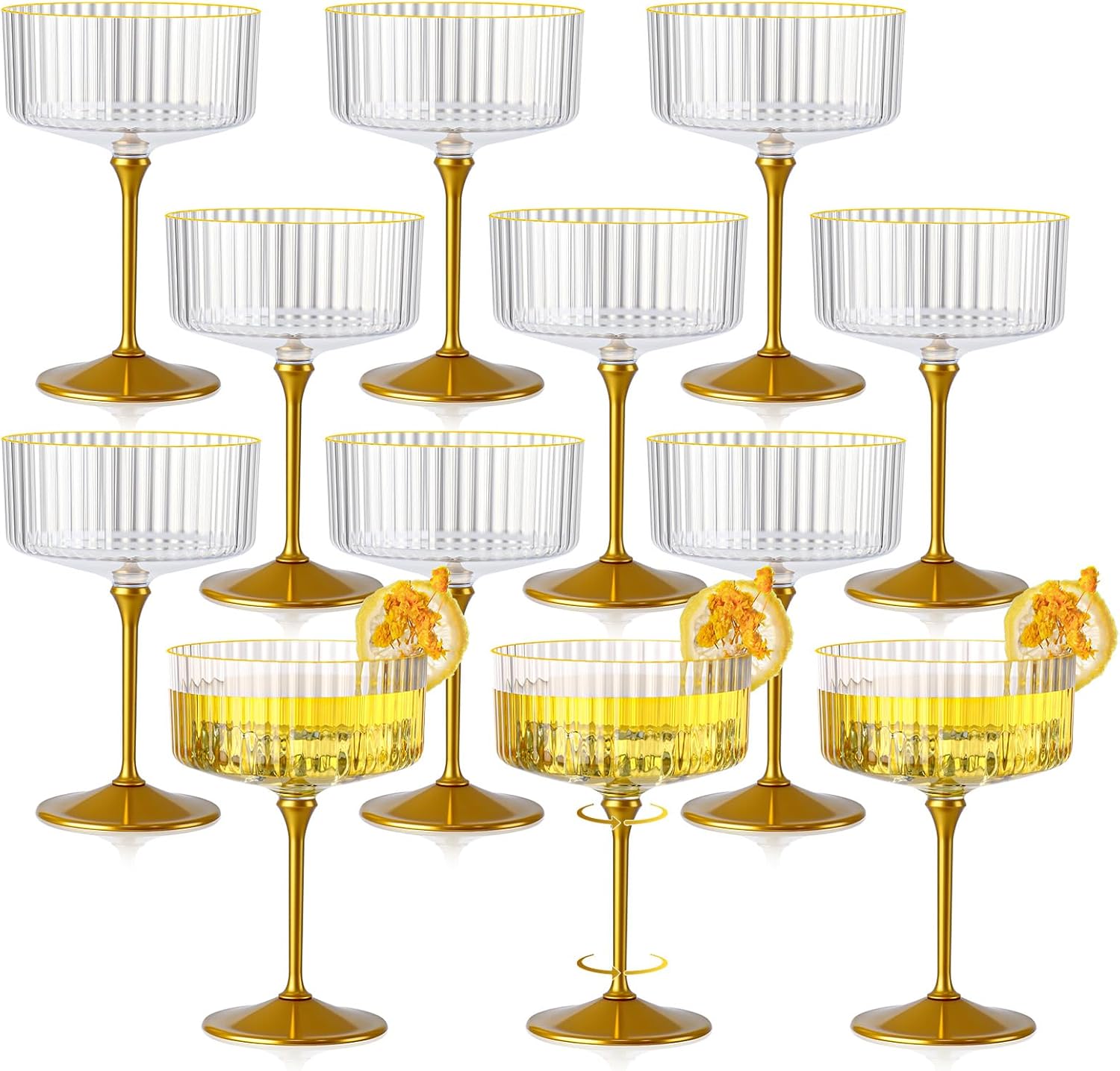 Detalle de HKSZEH Ribbed Coupe Glasses 10 oz