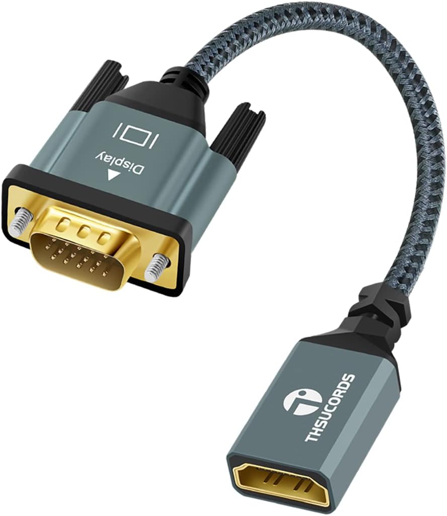 Thumbnail 6 de Thsucords HDMI to VGA Adapter Cable 1M — USB-C to monitor bridge with nylon braided build