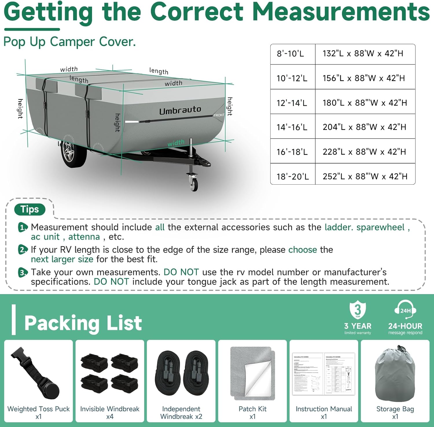 Detalle de Umbrauto Pop Up Folding Camper Cover 10'โ12' ๐