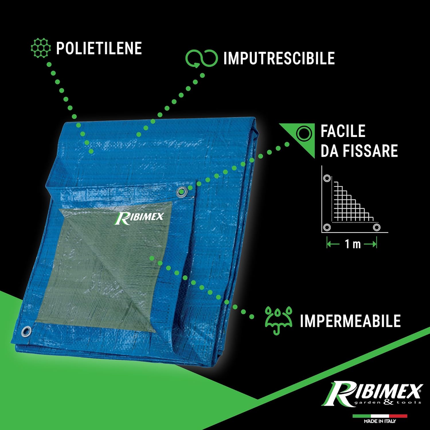 Detalle de Ribimex Telo Protettivo Leggero Impermeabile 6x10 m in Polietilene – PRB06506X10