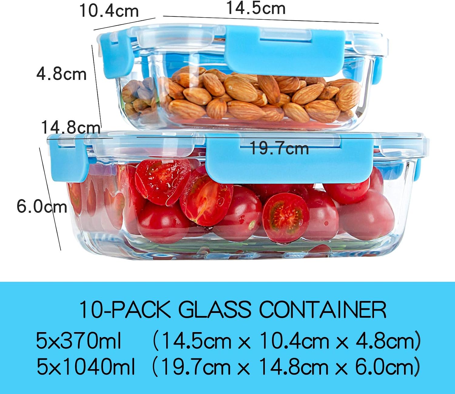 Detalle de C CREST Glass Meal Prep Containers 10-pack ๐ฑ